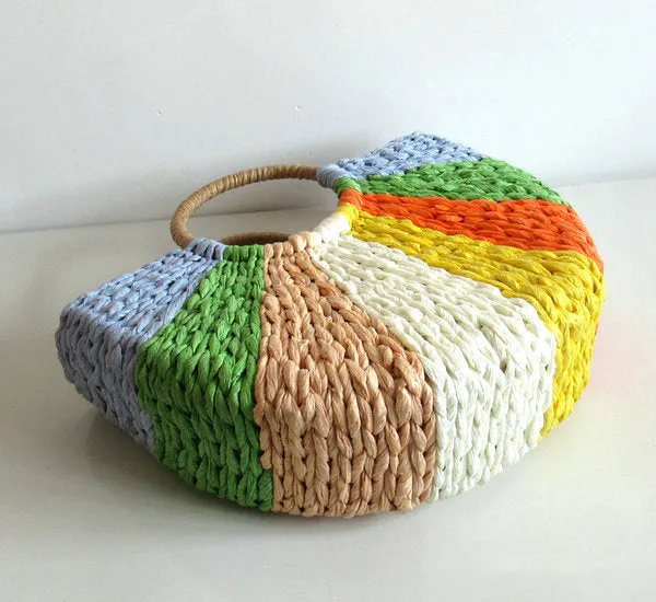 Handmade Rattan Beach Straw Bag - Oddinna