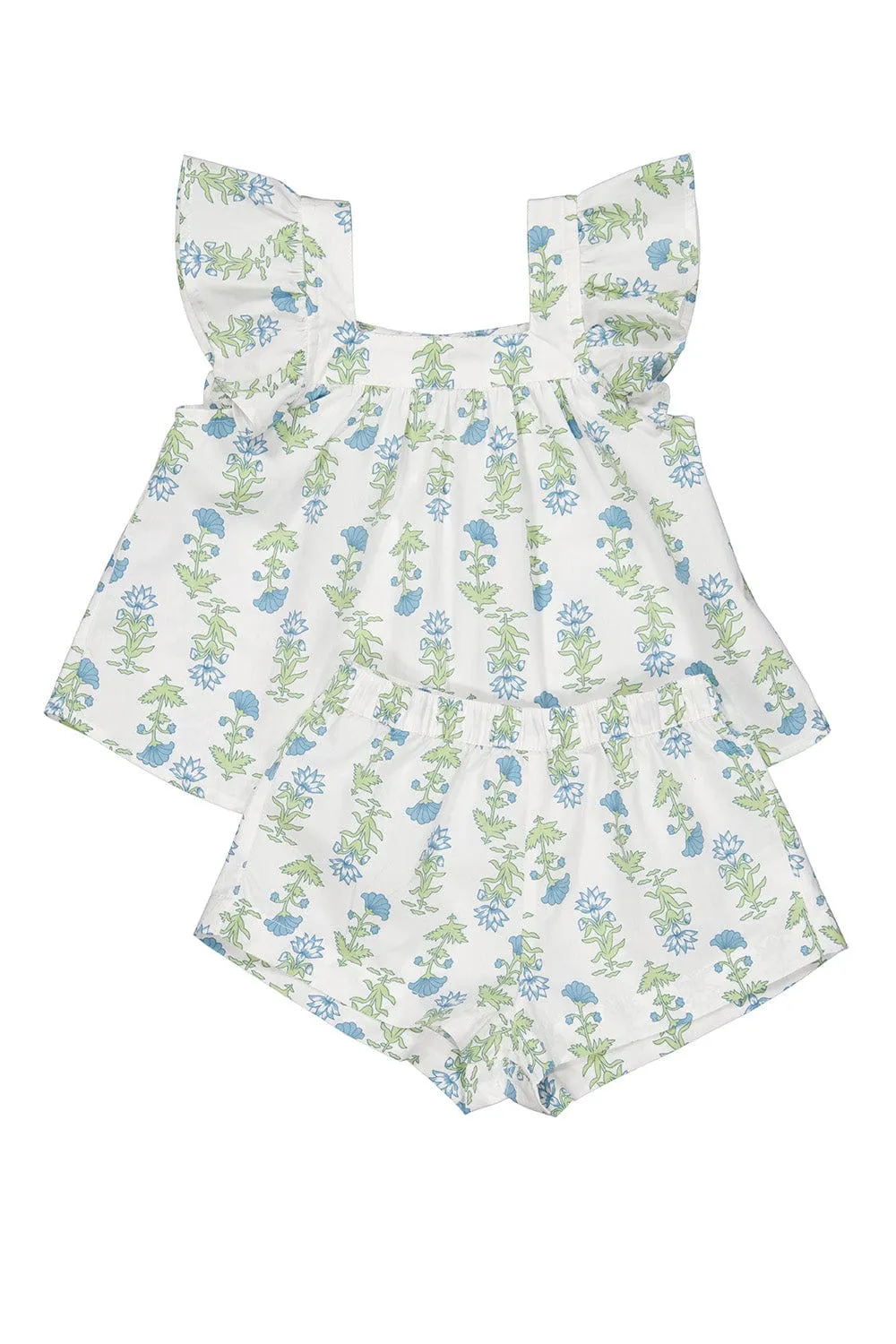 Harriet Mini Set - Cotton - Lotus Flower - Blue