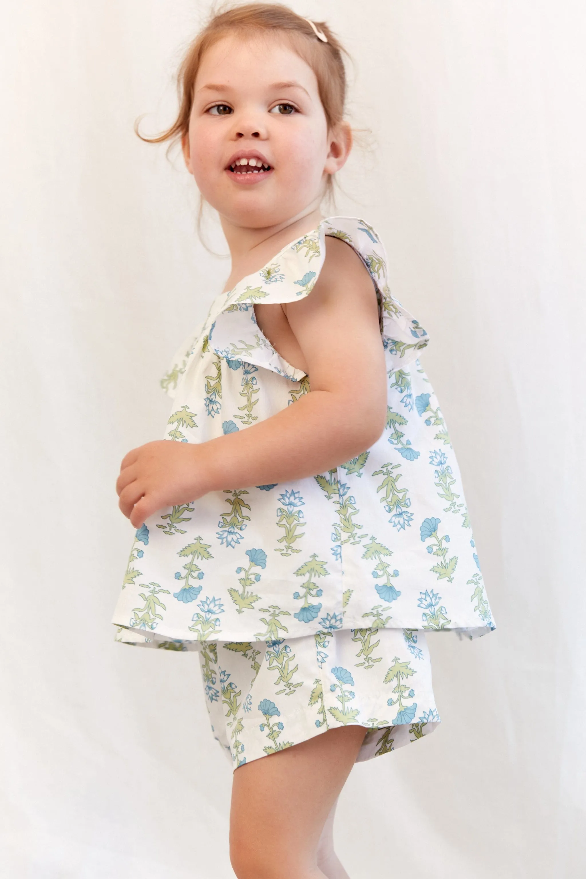 Harriet Mini Set - Cotton - Lotus Flower - Blue