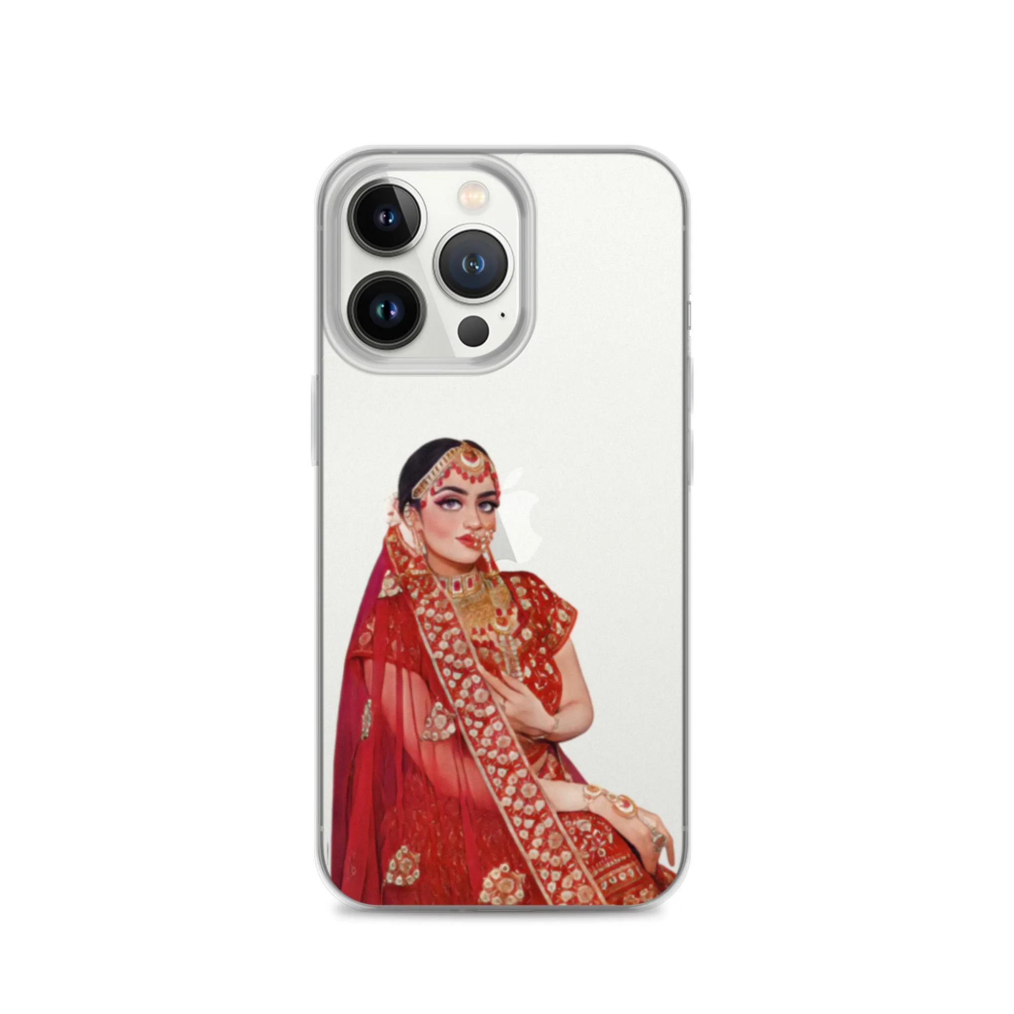 Indian Bride illustration Clear iPhone Case