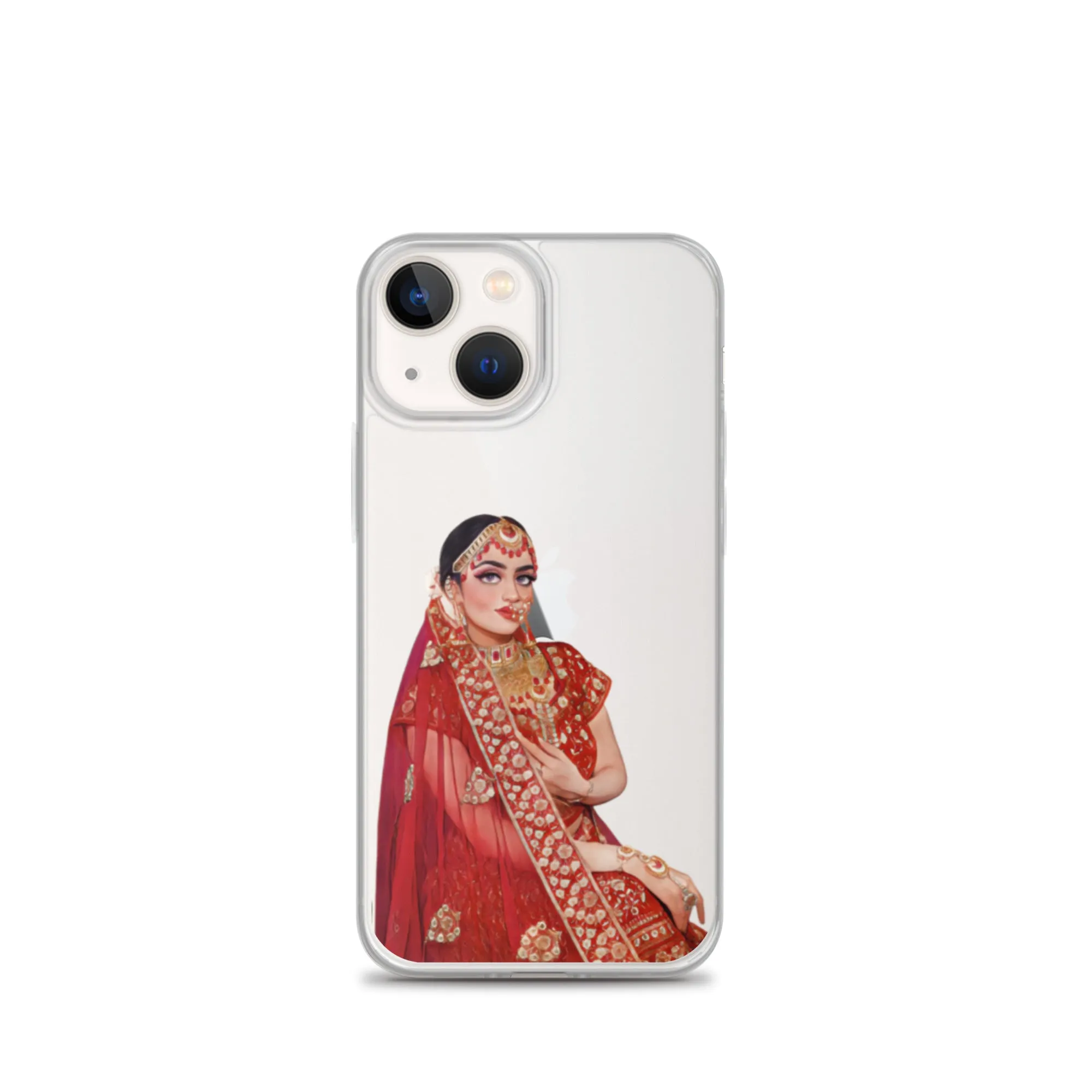 Indian Bride illustration Clear iPhone Case