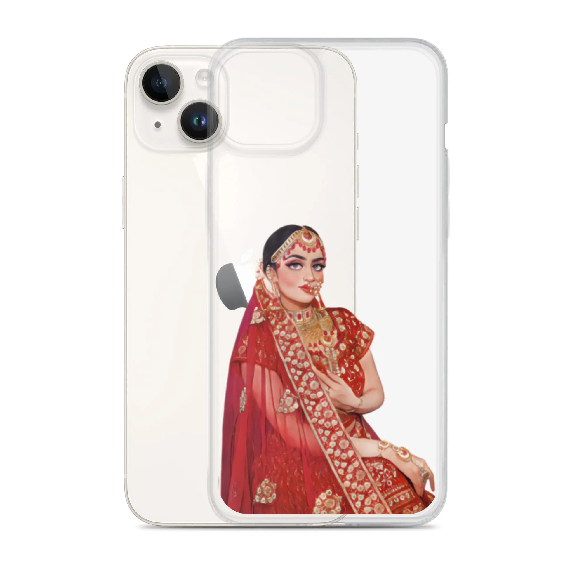 Indian Bride illustration Clear iPhone Case