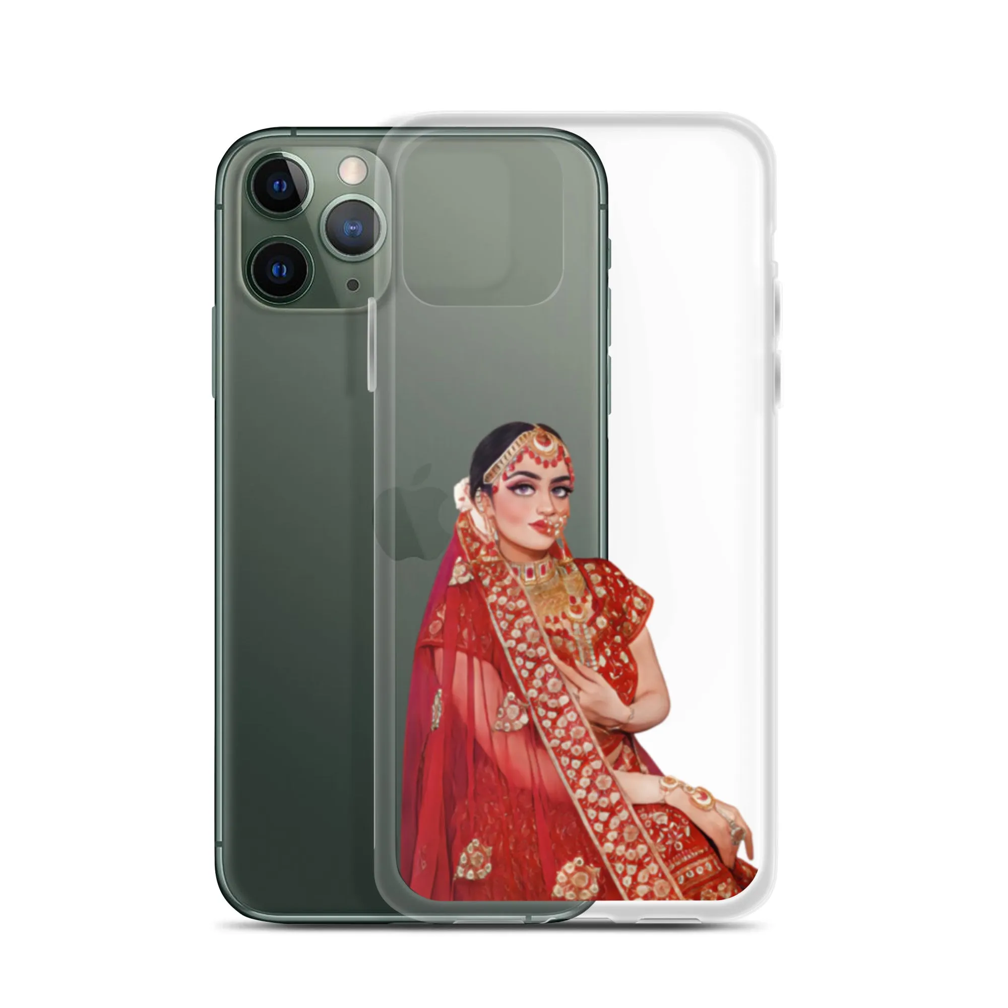 Indian Bride illustration Clear iPhone Case