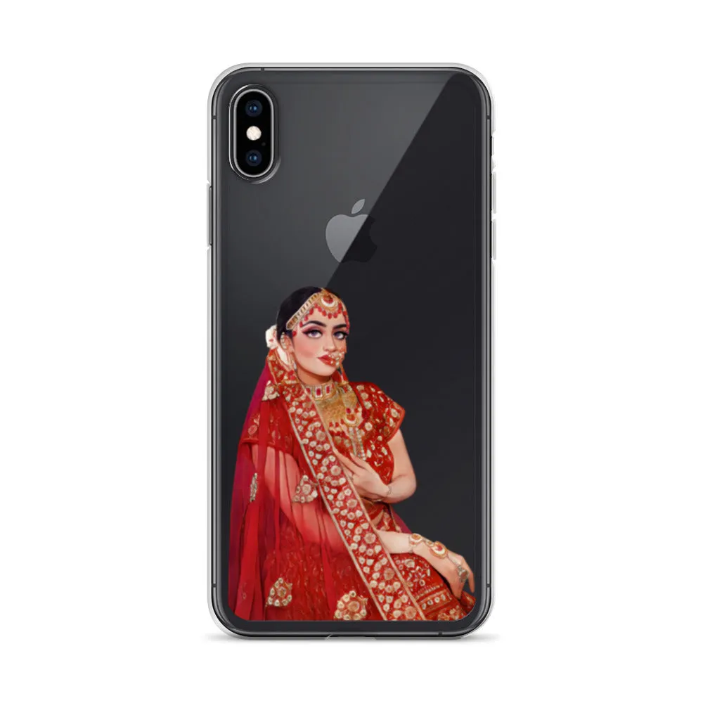 Indian Bride illustration Clear iPhone Case