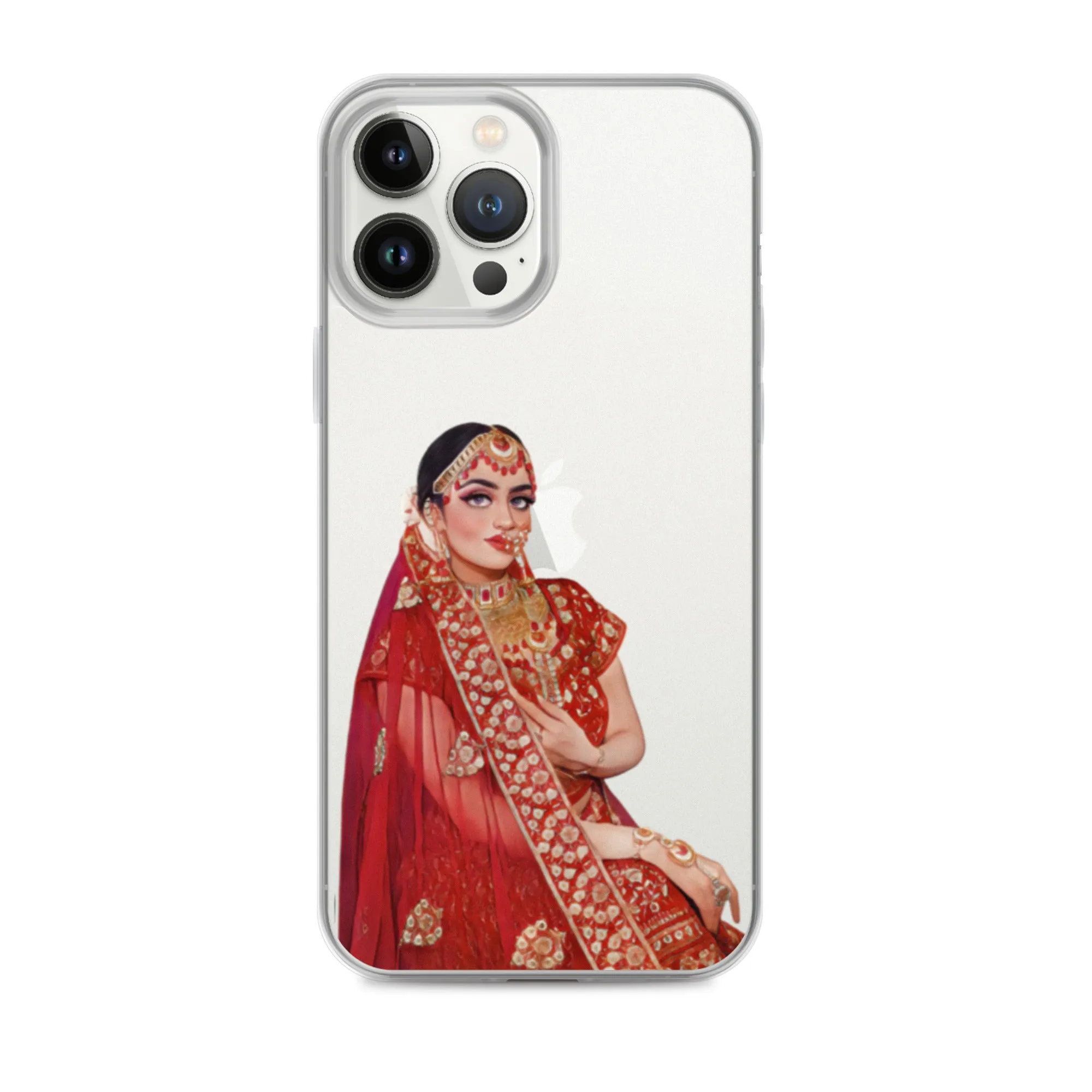 Indian Bride illustration Clear iPhone Case