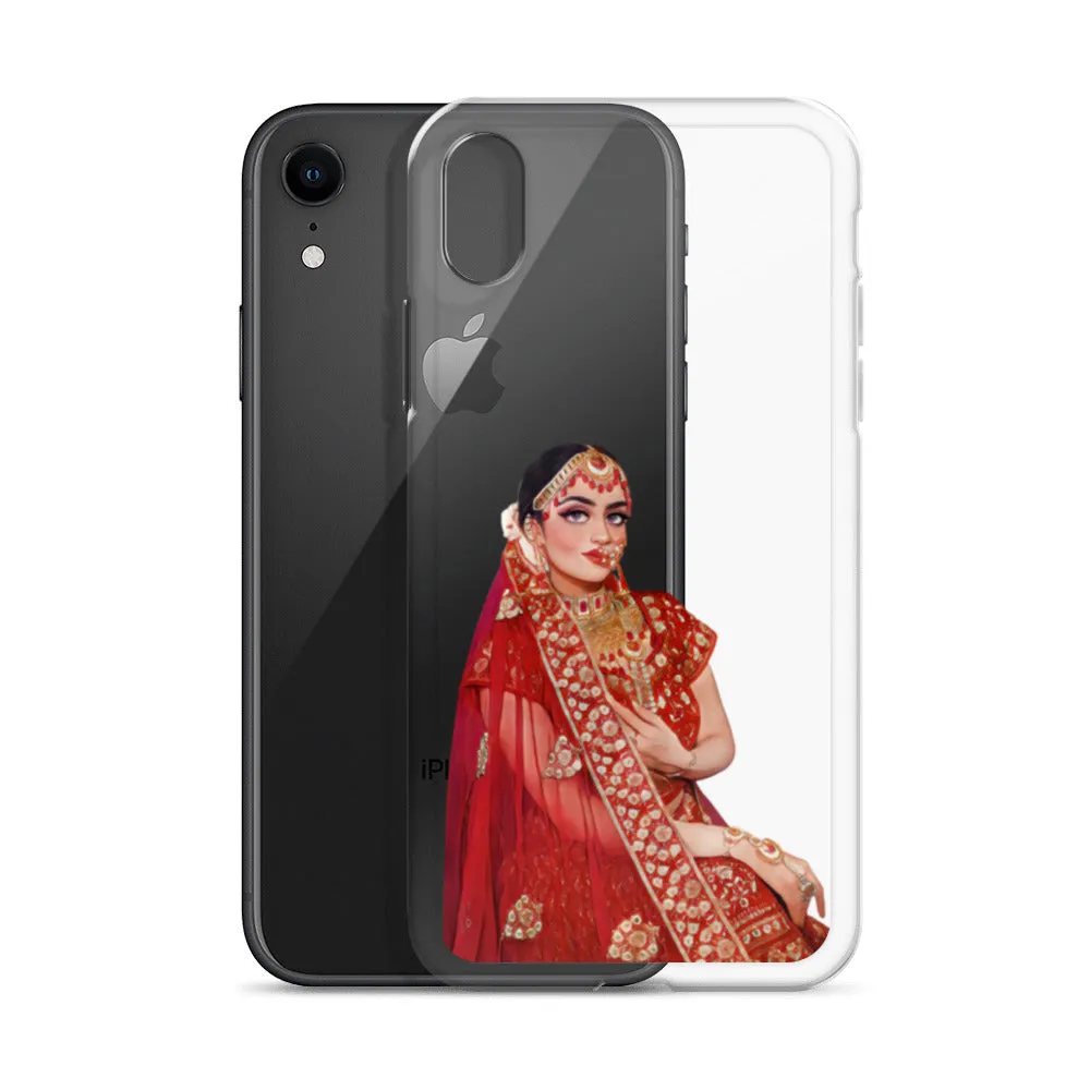 Indian Bride illustration Clear iPhone Case