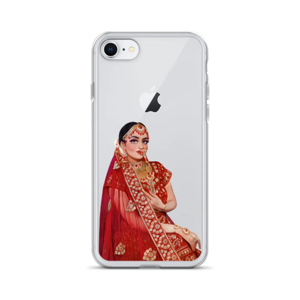 Indian Bride illustration Clear iPhone Case