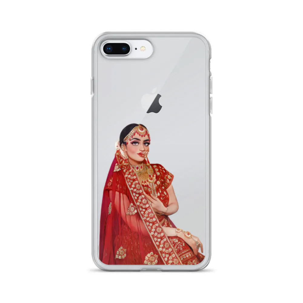 Indian Bride illustration Clear iPhone Case