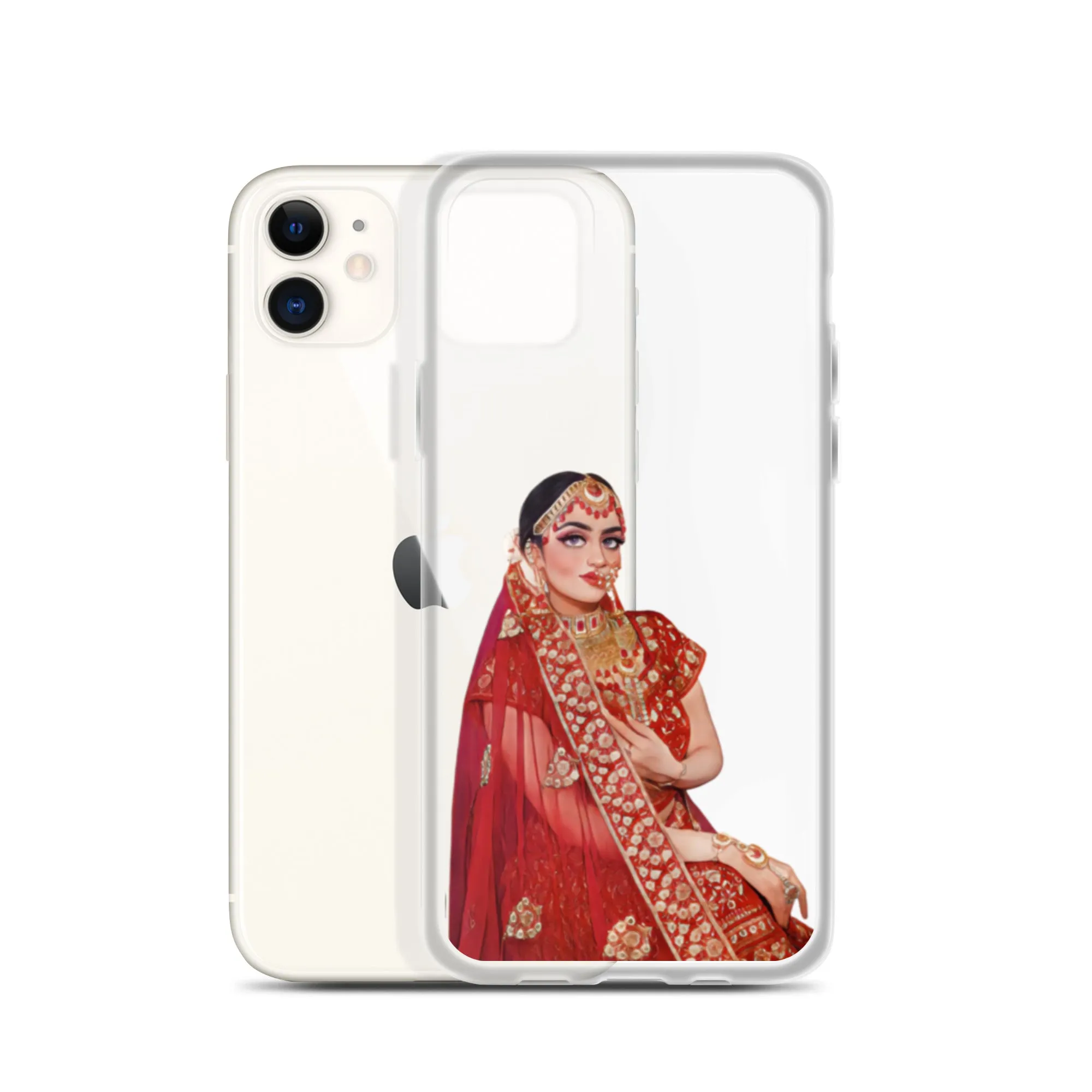 Indian Bride illustration Clear iPhone Case