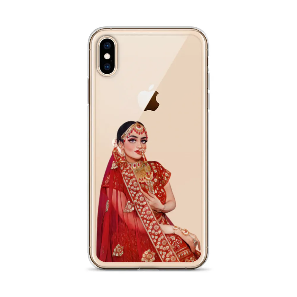 Indian Bride illustration Clear iPhone Case