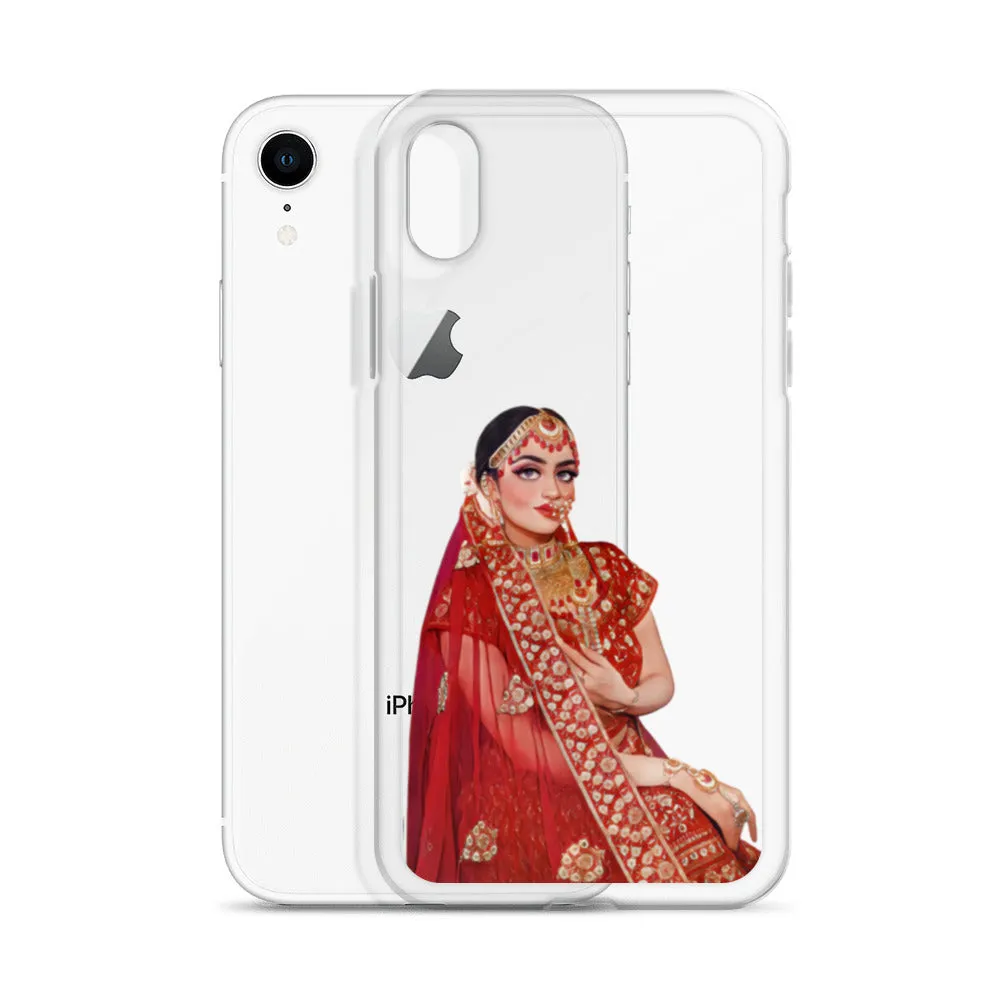 Indian Bride illustration Clear iPhone Case