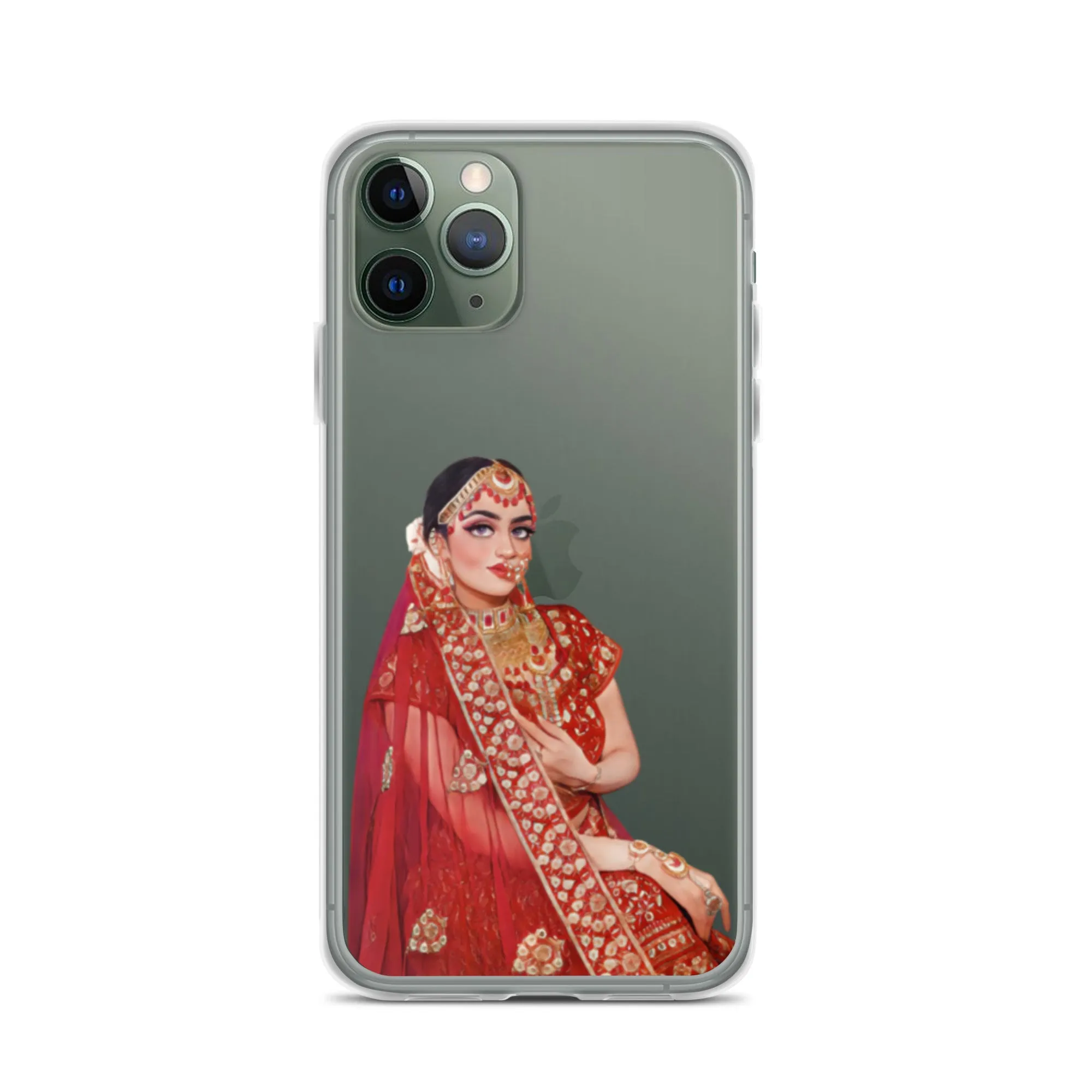 Indian Bride illustration Clear iPhone Case