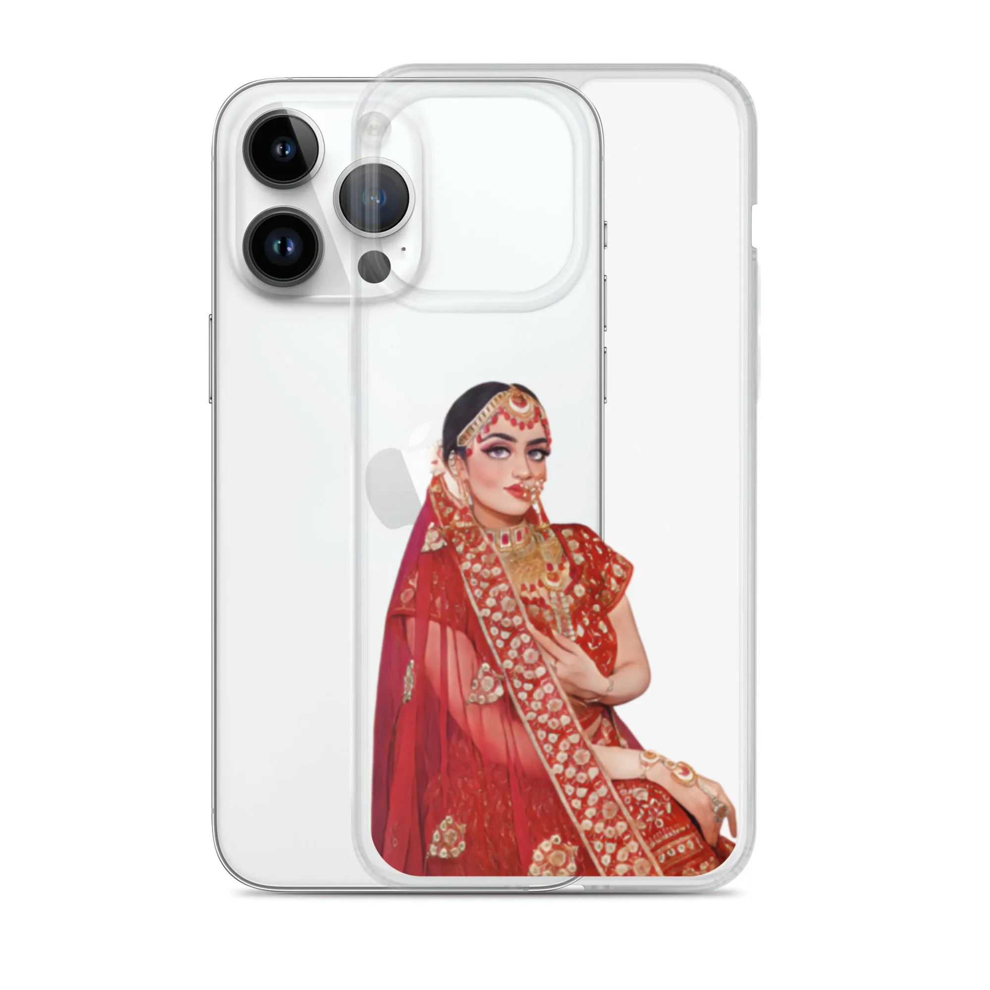 Indian Bride illustration Clear iPhone Case