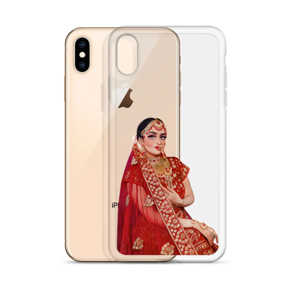 Indian Bride illustration Clear iPhone Case