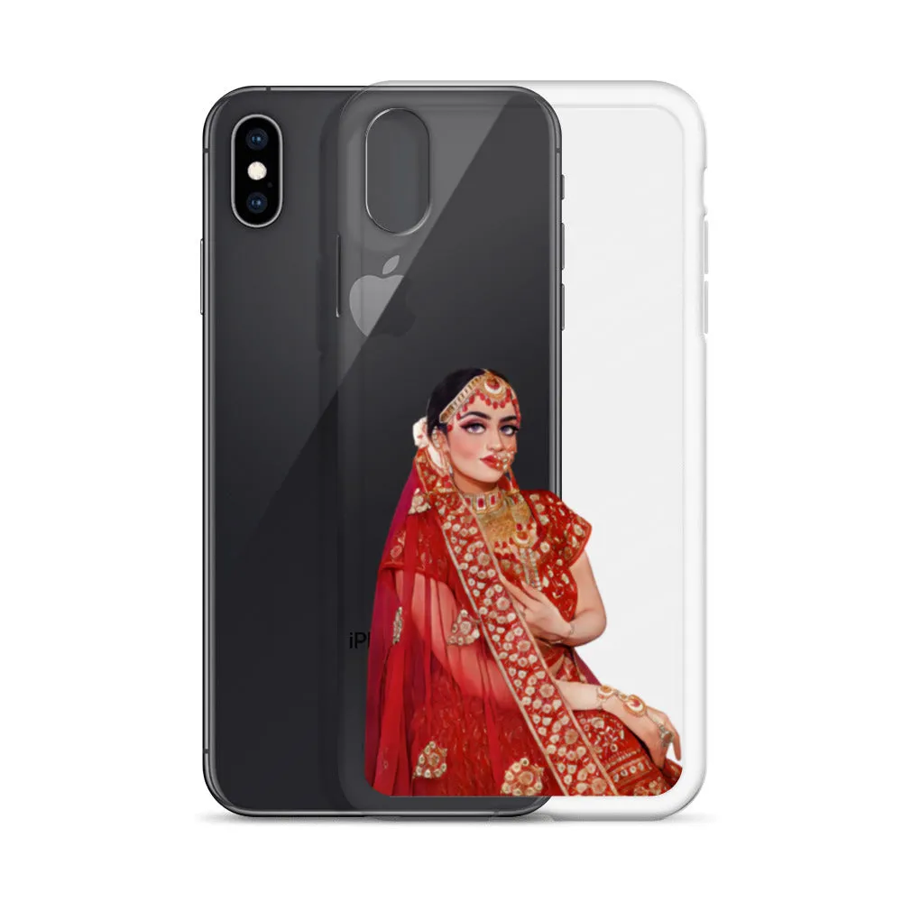 Indian Bride illustration Clear iPhone Case