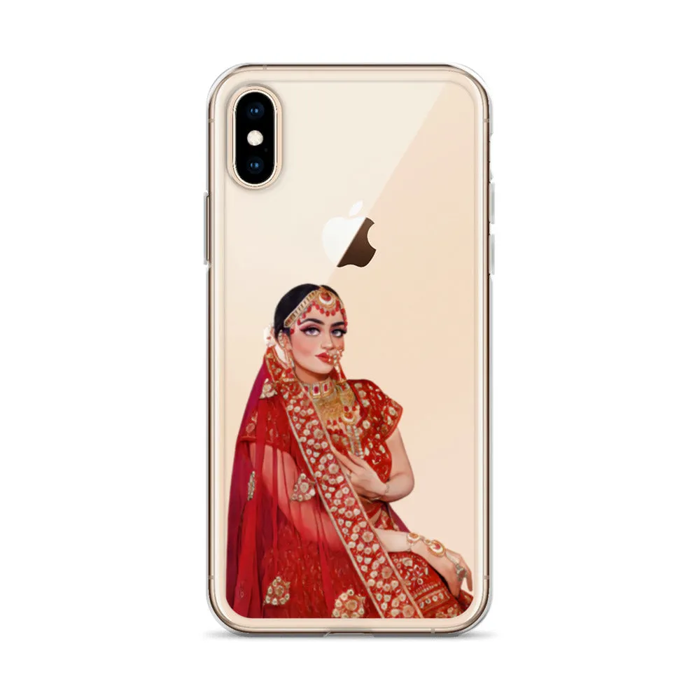 Indian Bride illustration Clear iPhone Case