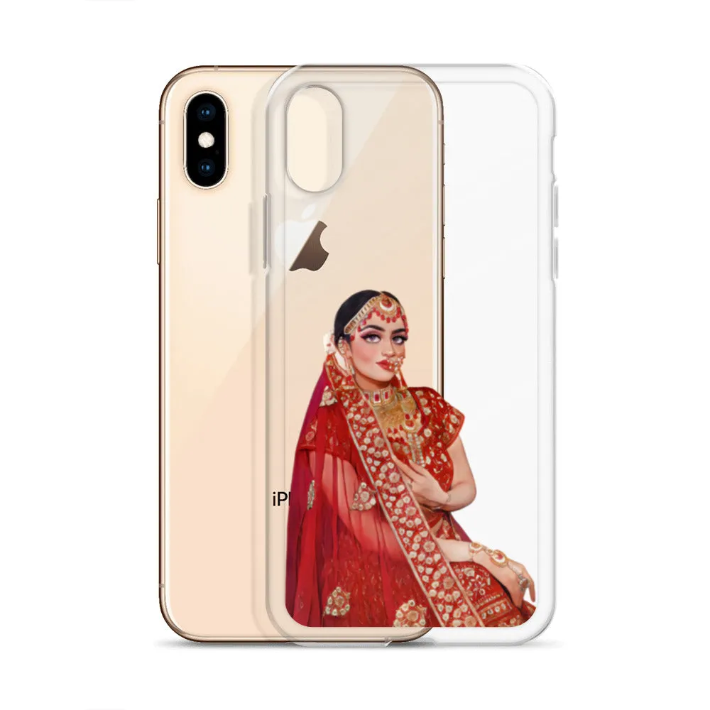 Indian Bride illustration Clear iPhone Case