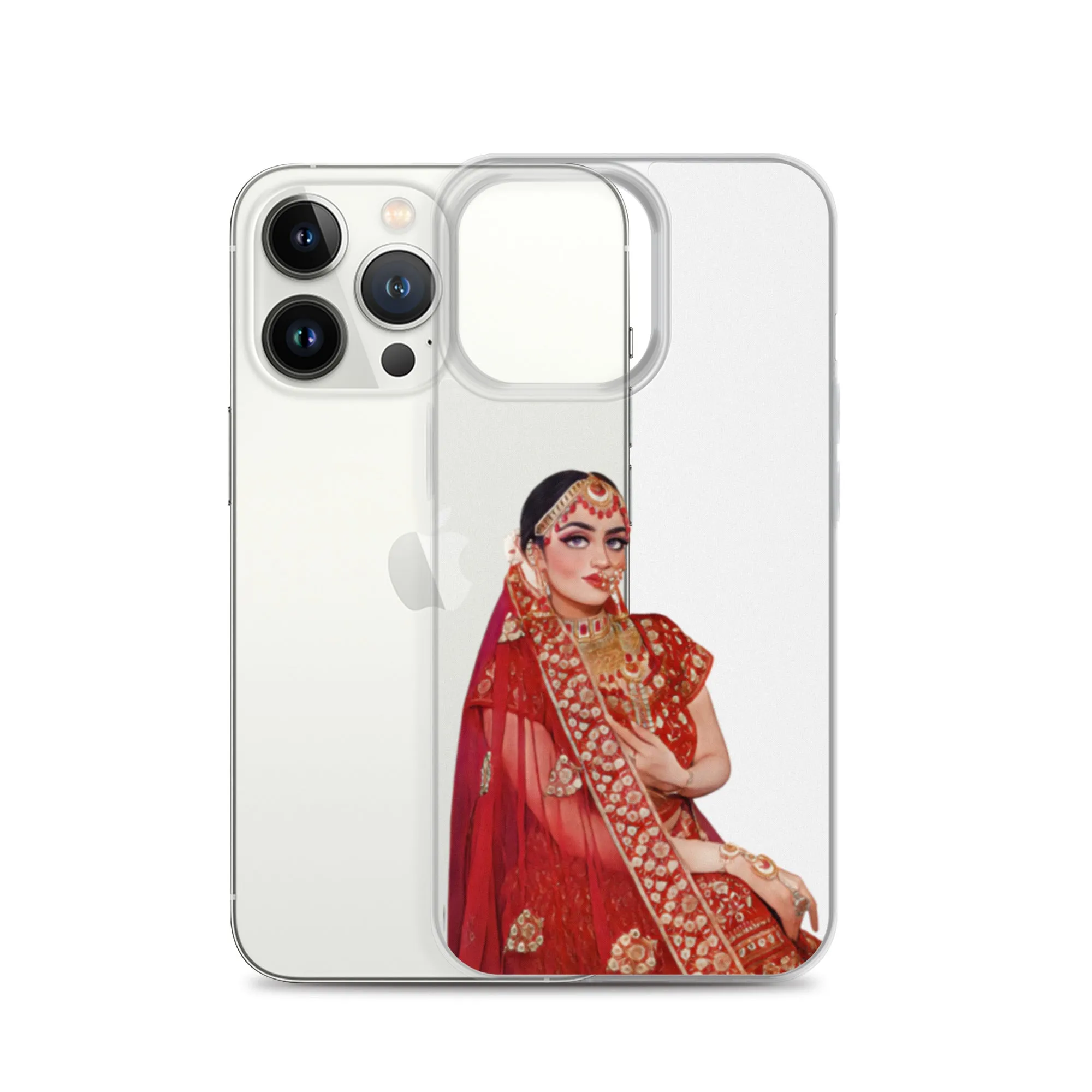 Indian Bride illustration Clear iPhone Case