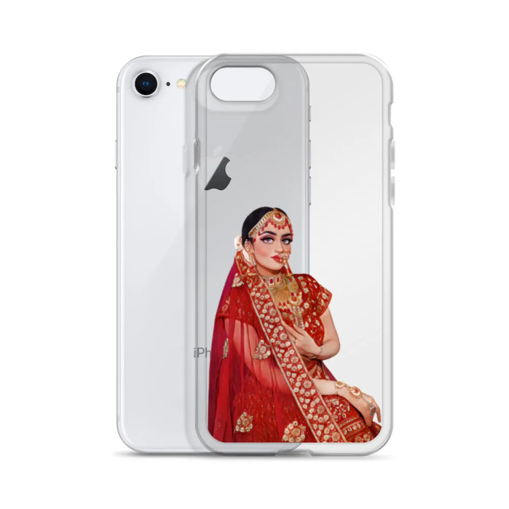 Indian Bride illustration Clear iPhone Case