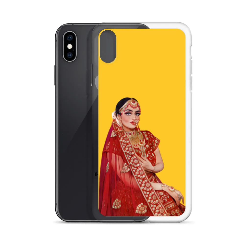 Indian Bride illustration iPhone Case