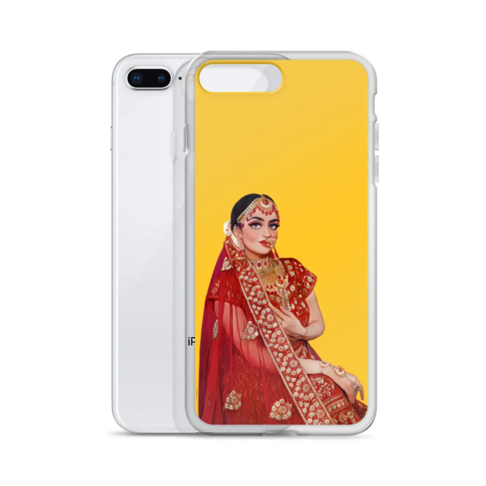 Indian Bride illustration iPhone Case