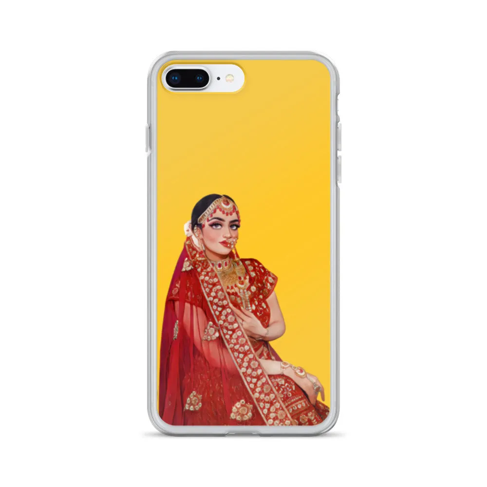 Indian Bride illustration iPhone Case