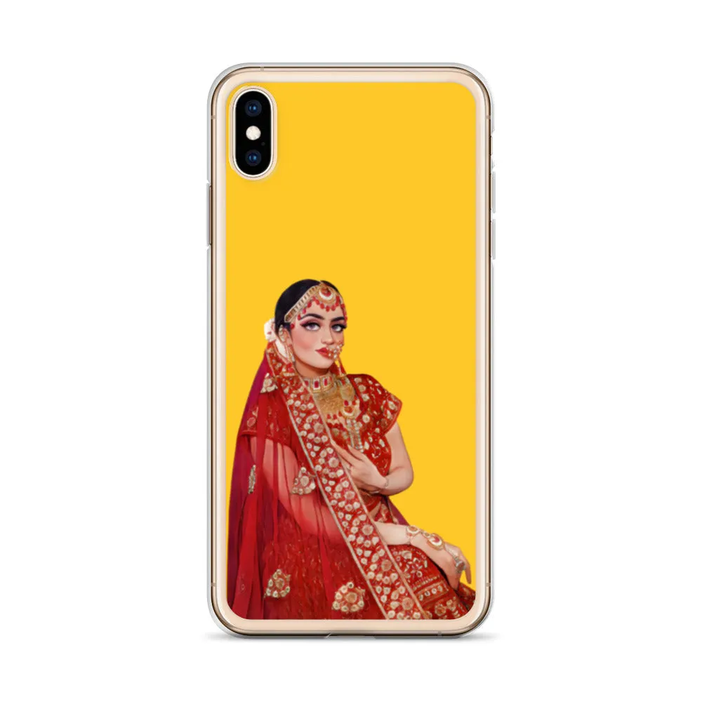 Indian Bride illustration iPhone Case