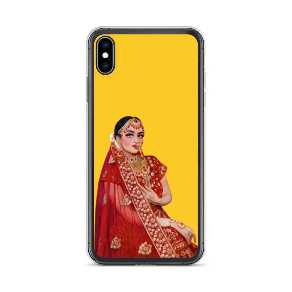 Indian Bride illustration iPhone Case