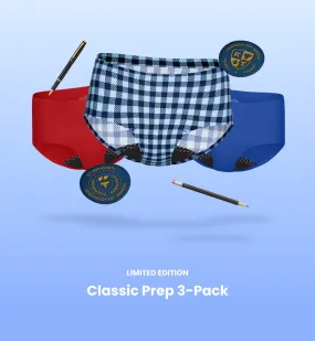 (Kit Item) Classic Prep UT 7-Pack Gumdrop/Blueberry/Blue Gingham 3-Pack | Boyshort