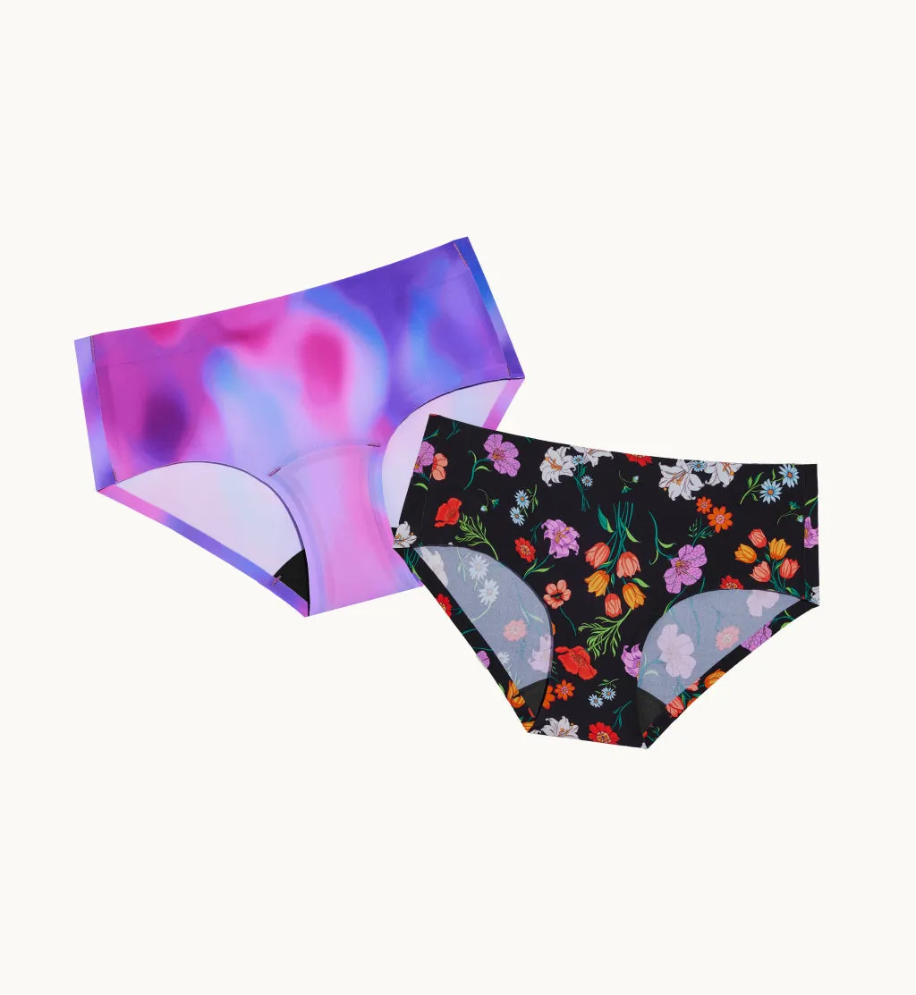 (Kit Item) Leakproof Underwear 6-Pack Night Glow/Botanical 2-Pack | Boyshort