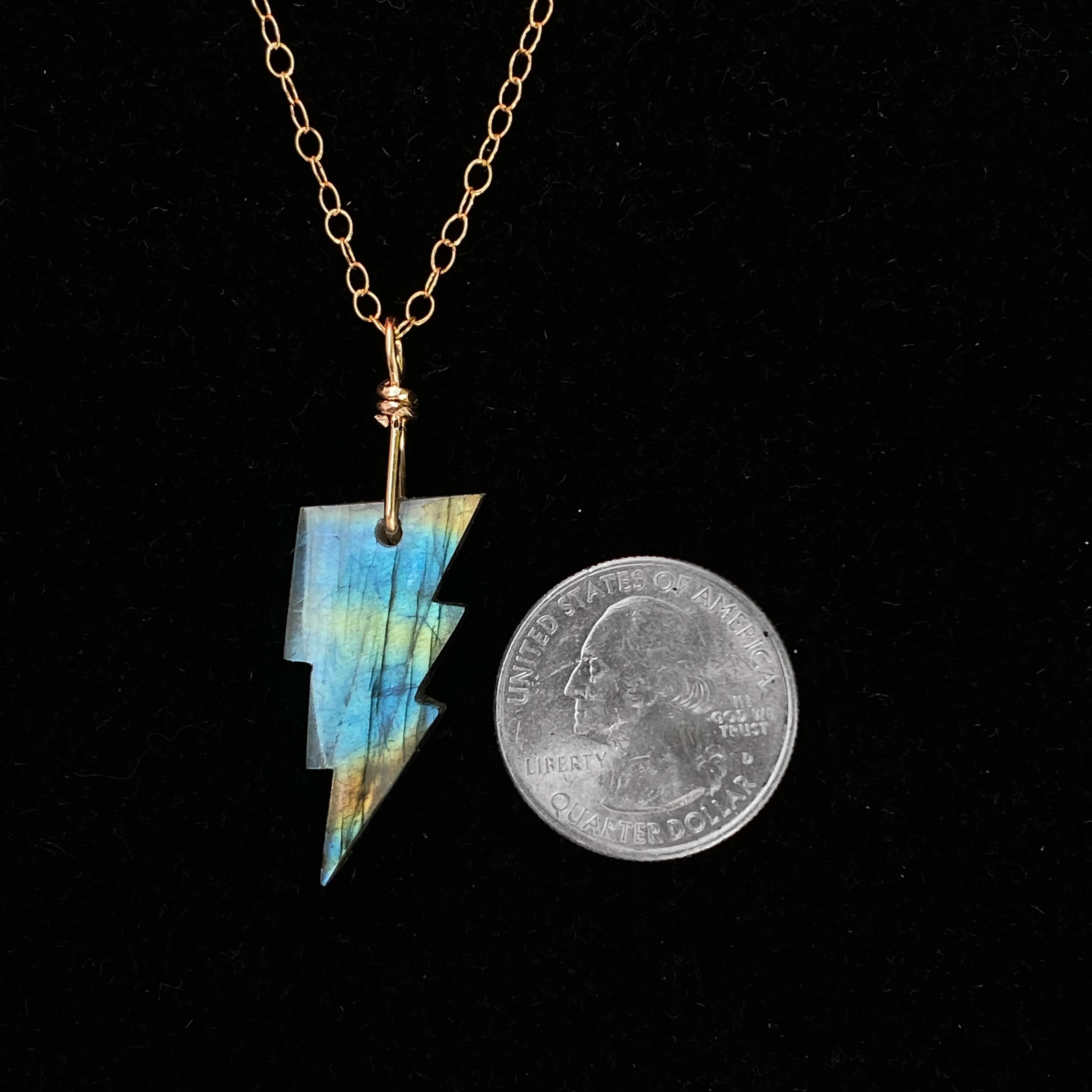 Labradorite Lightning Bolt Necklace