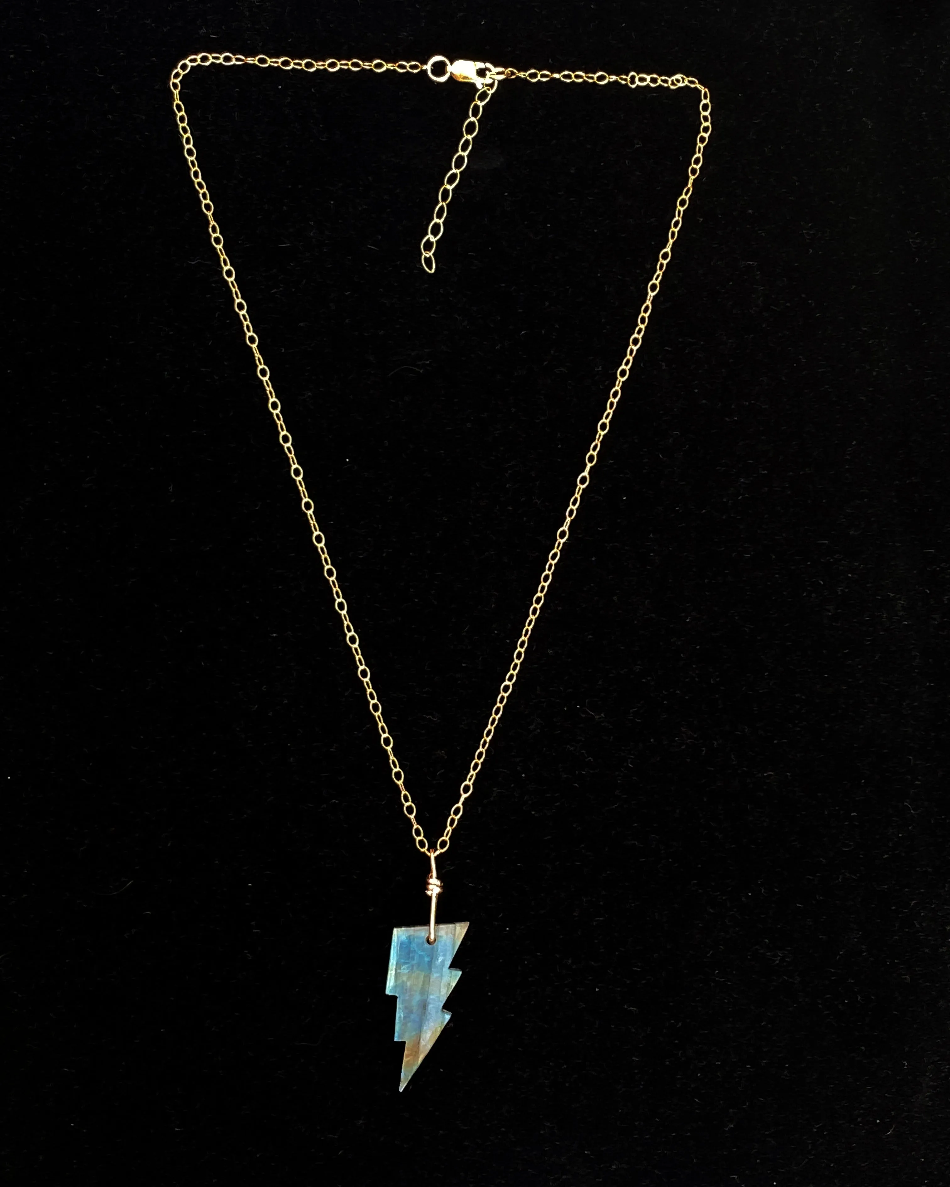 Labradorite Lightning Bolt Necklace