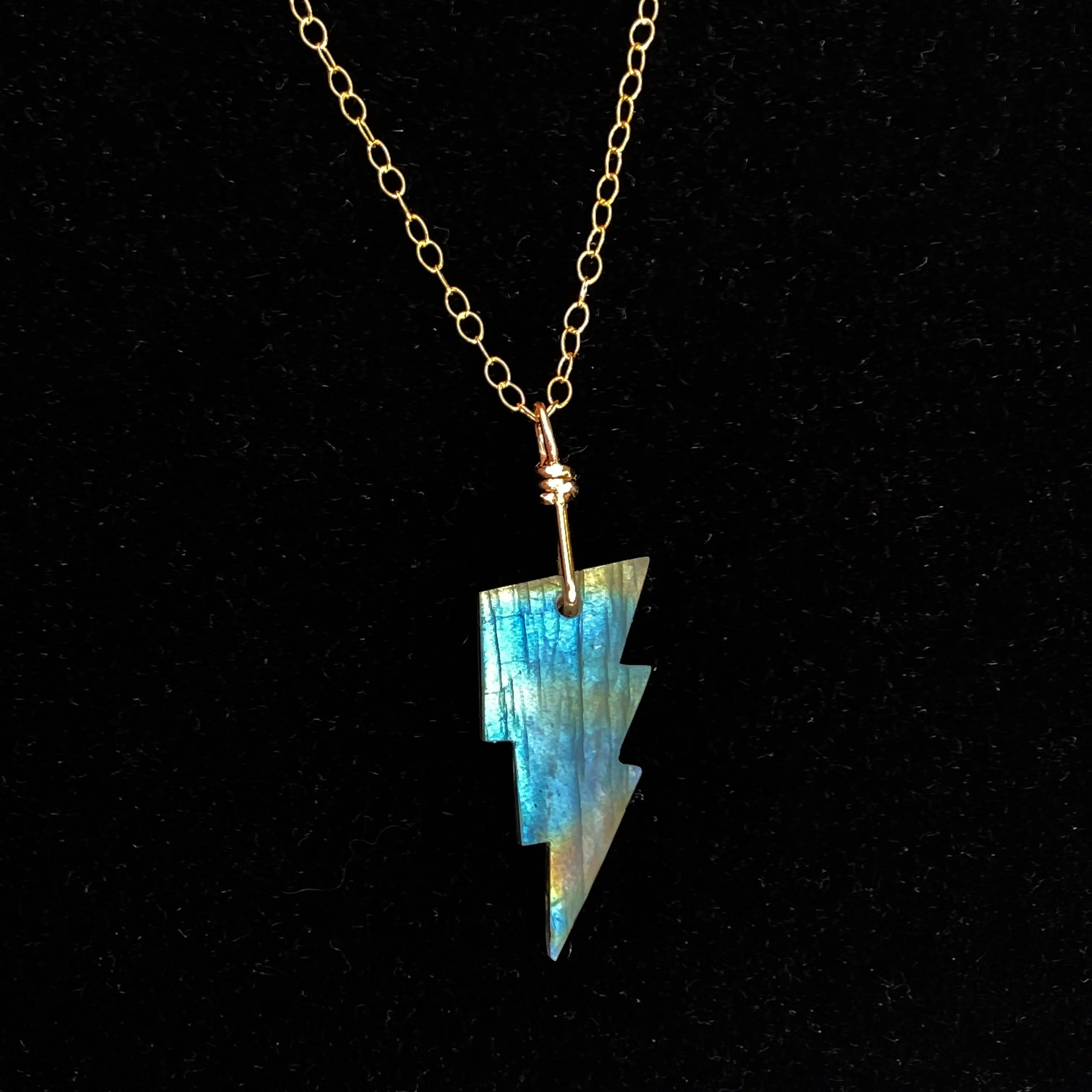 Labradorite Lightning Bolt Necklace