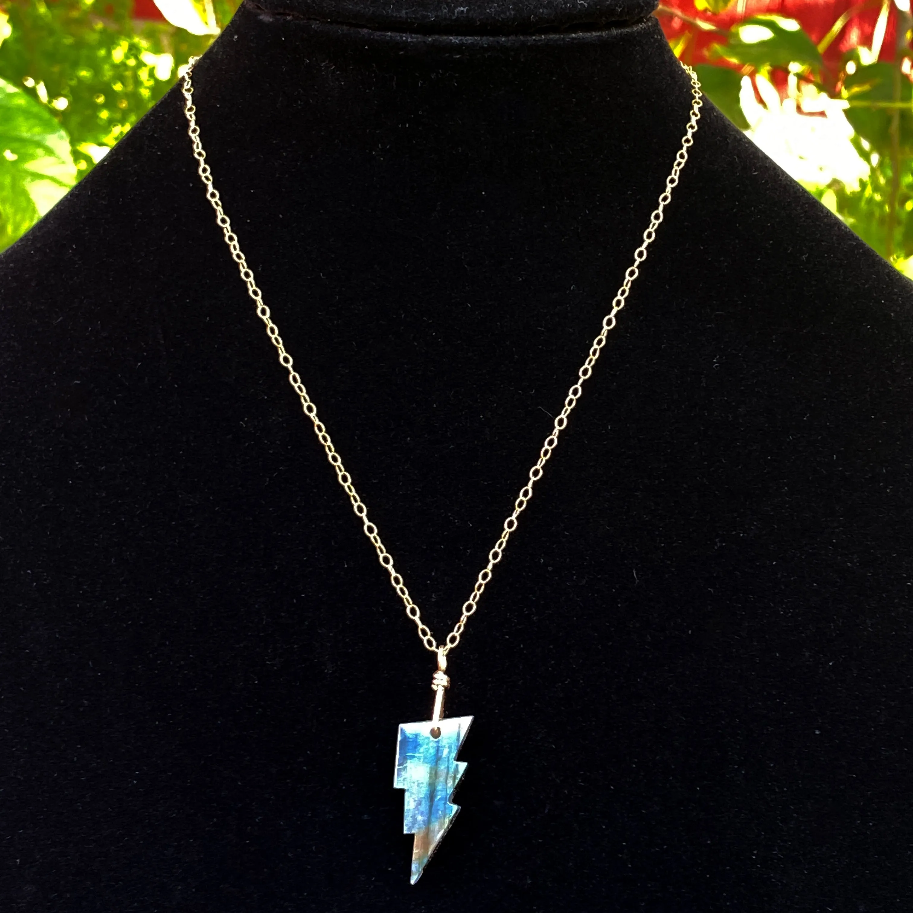 Labradorite Lightning Bolt Necklace