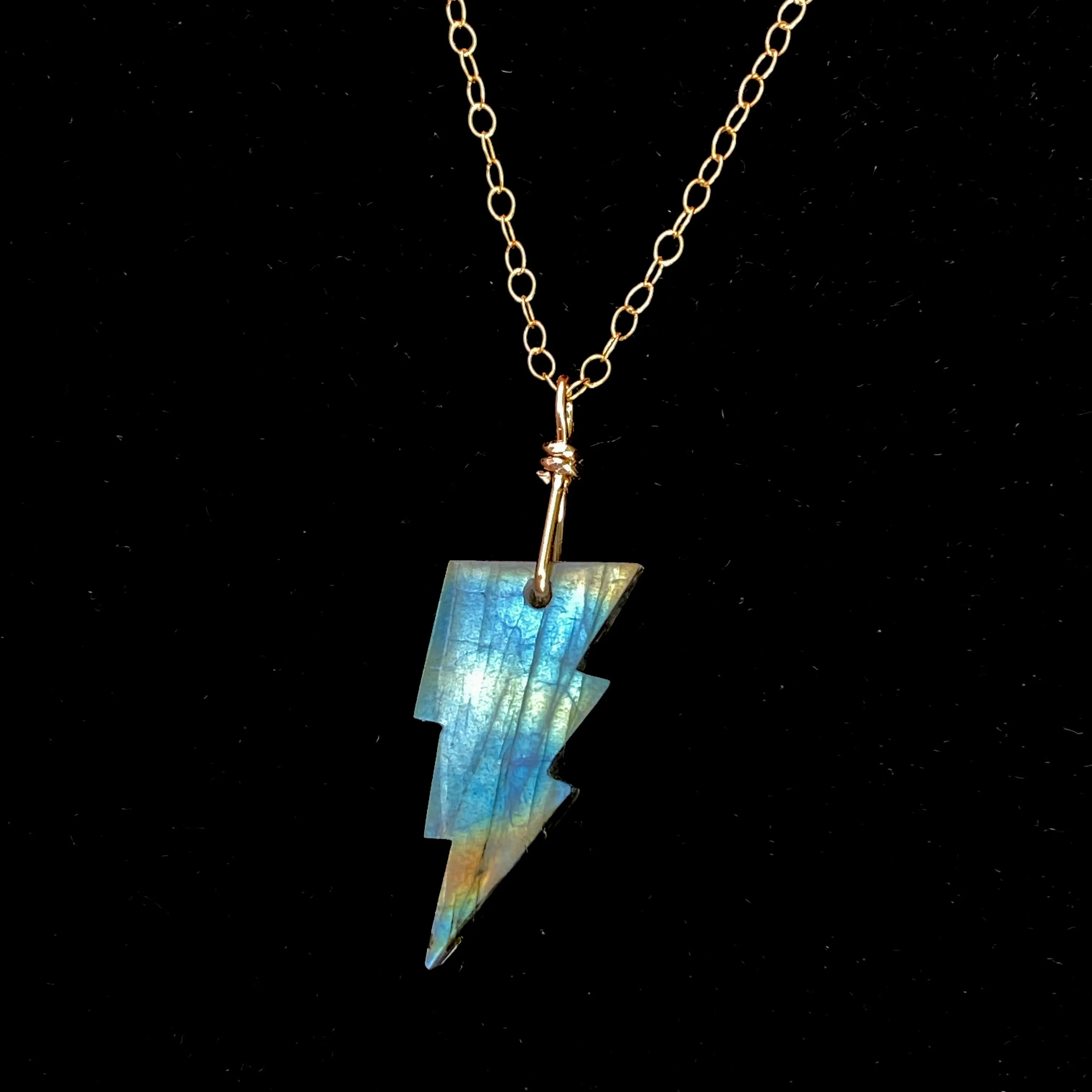 Labradorite Lightning Bolt Necklace