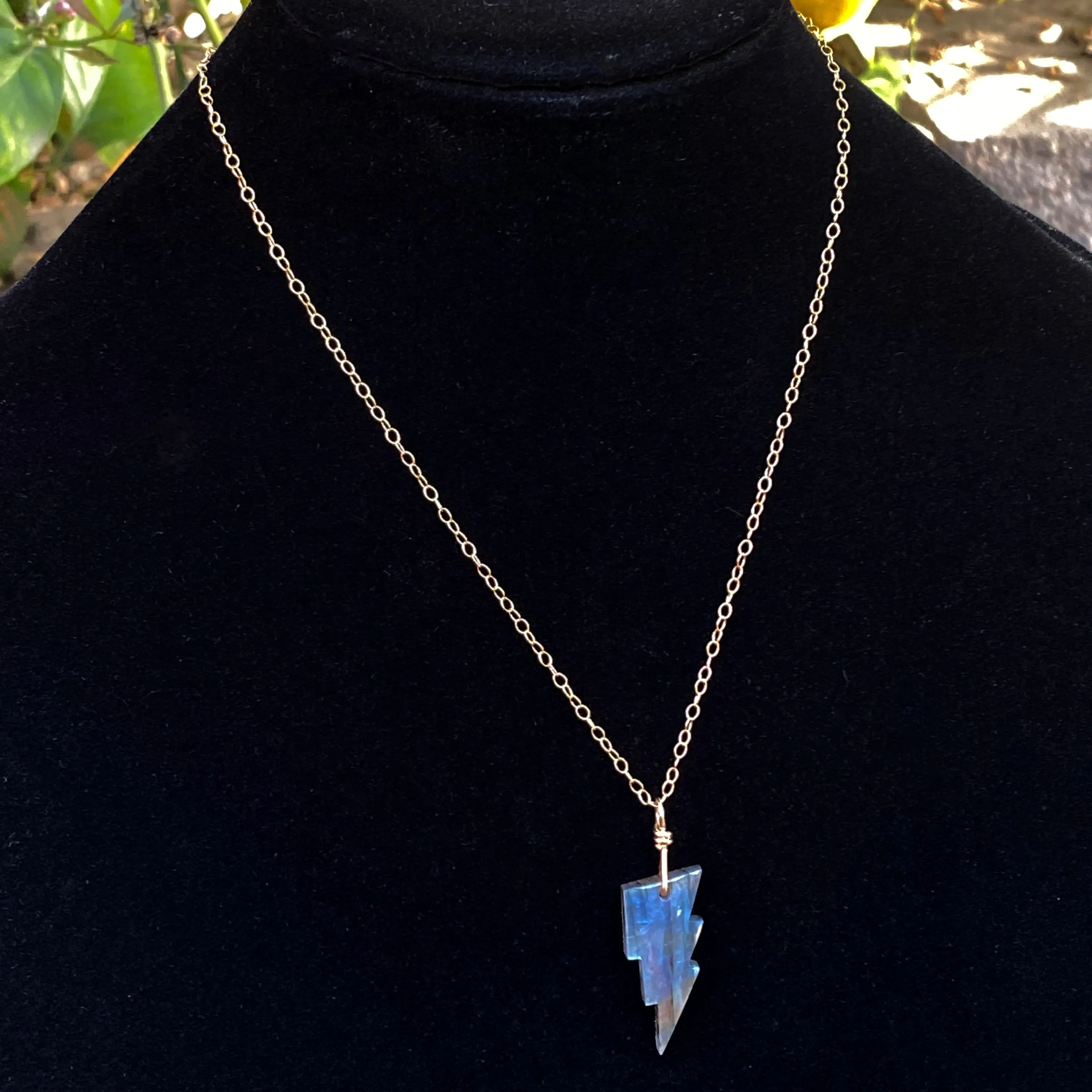 Labradorite Lightning Bolt Necklace