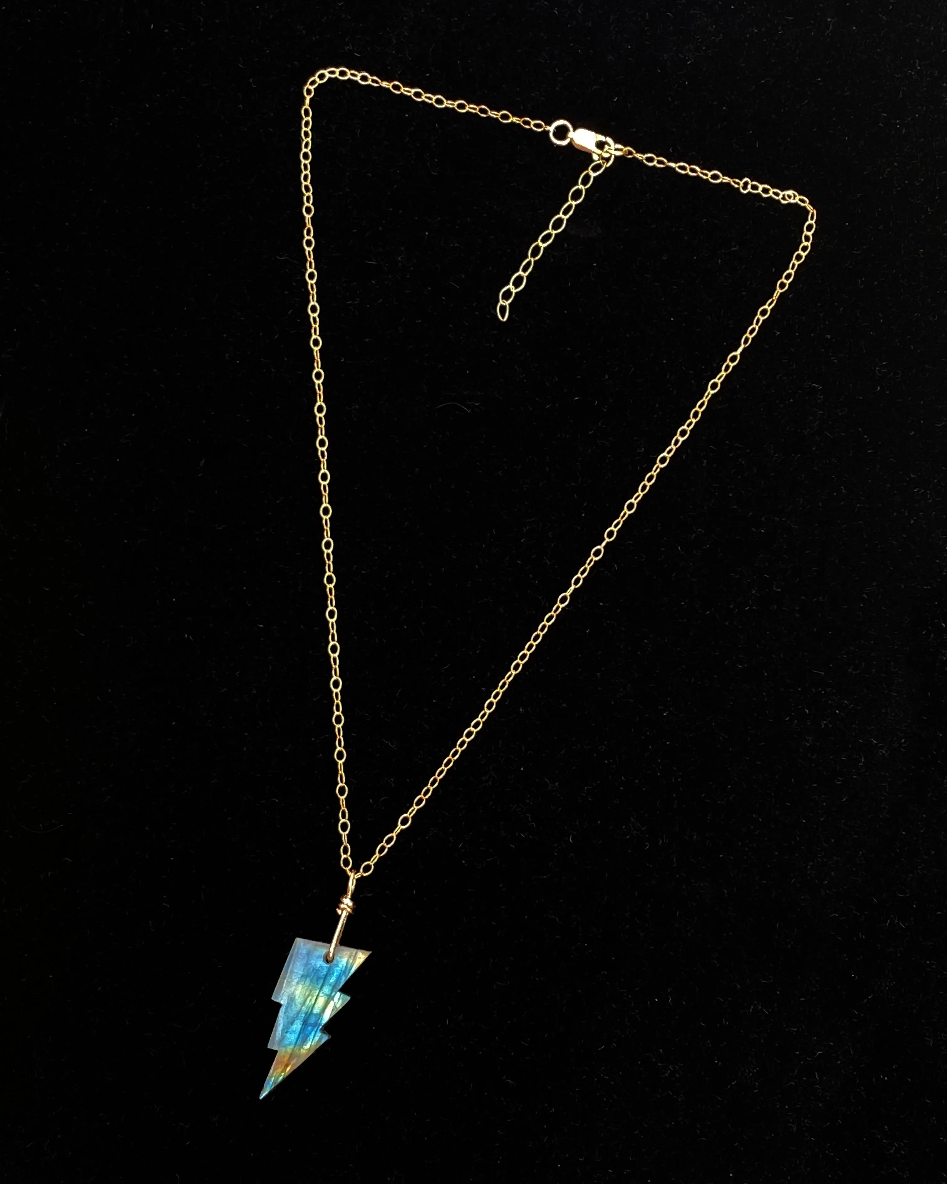 Labradorite Lightning Bolt Necklace