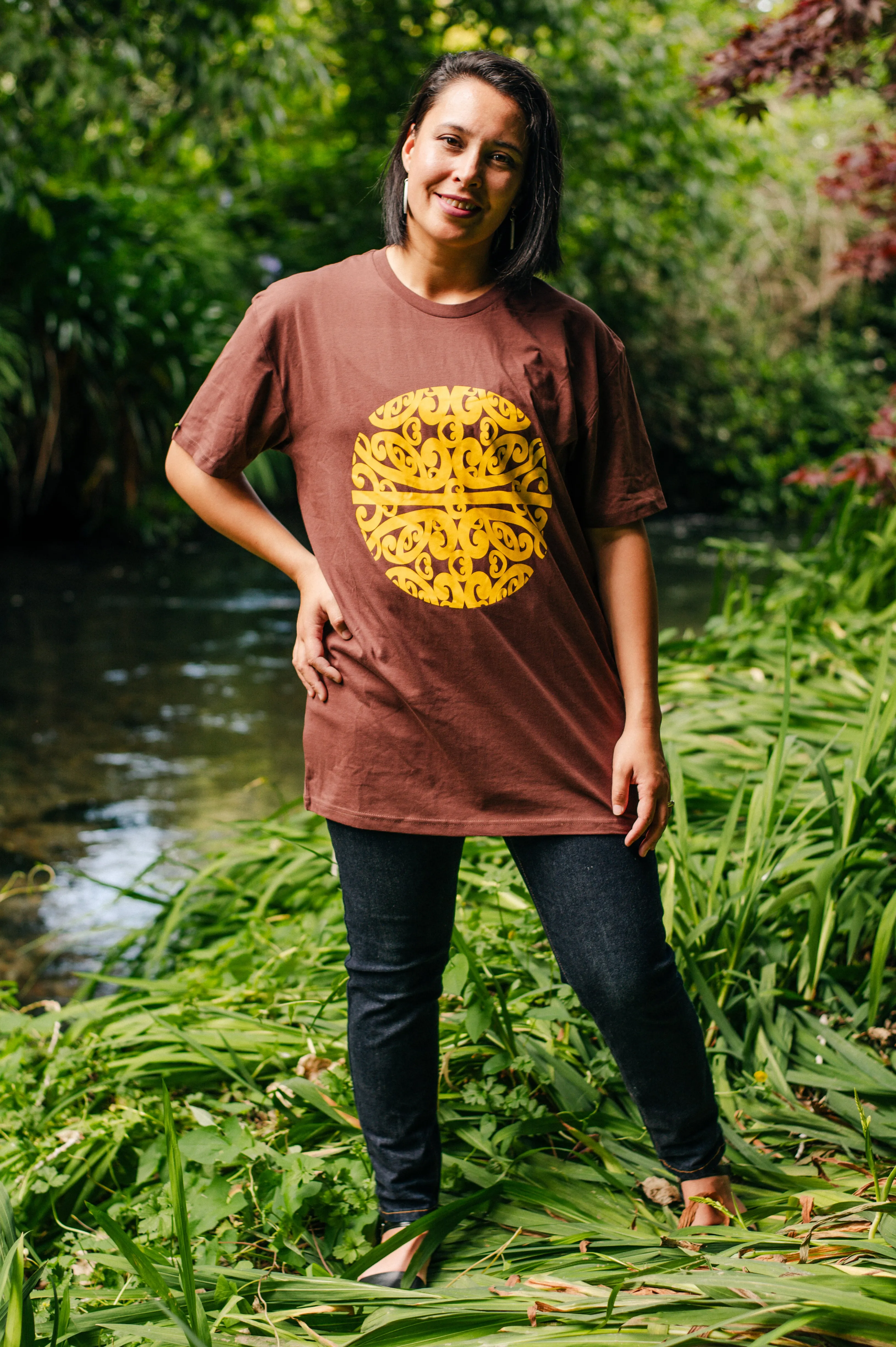 Mahina Print Tee - Chestnut