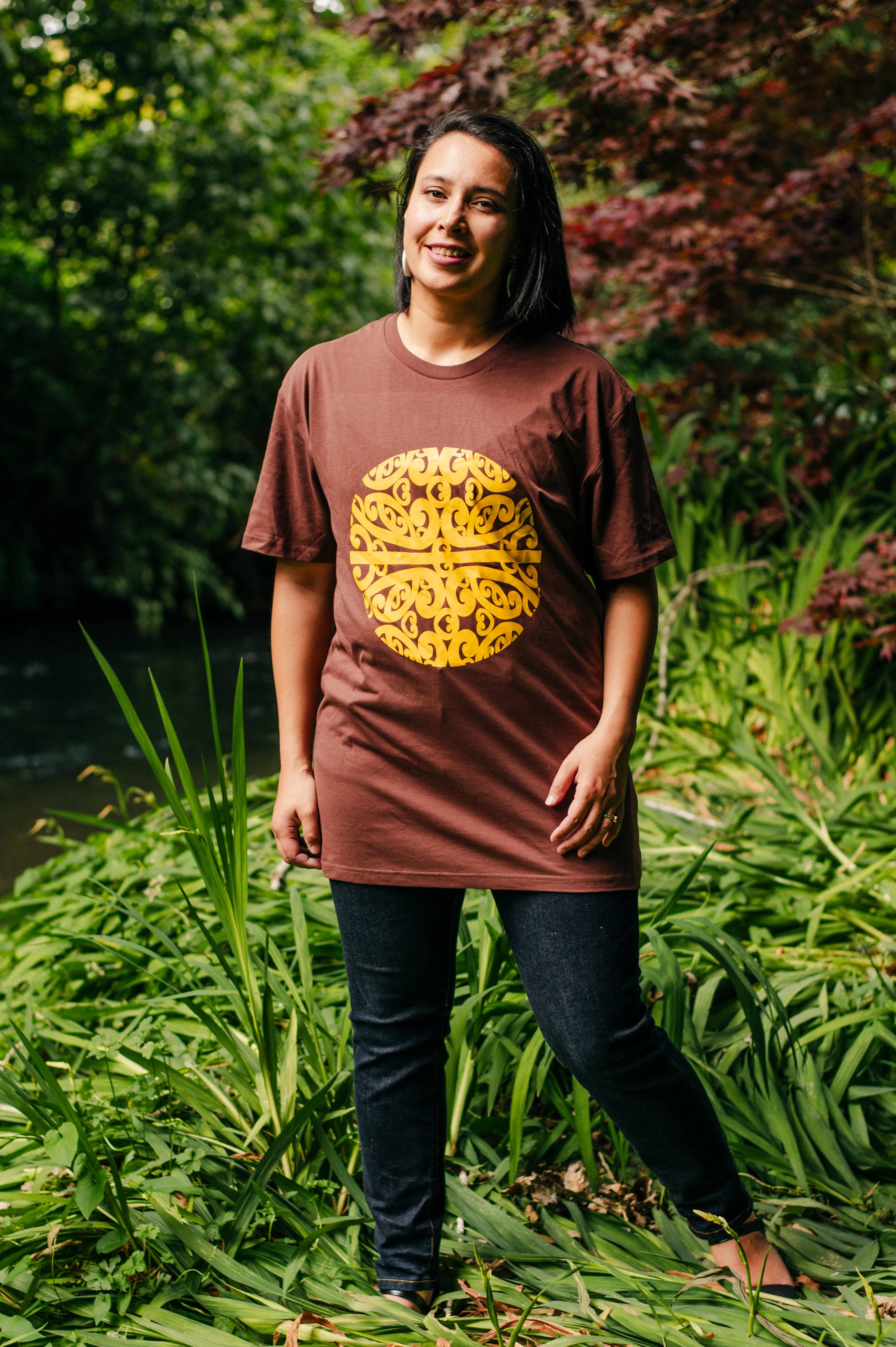 Mahina Print Tee - Chestnut