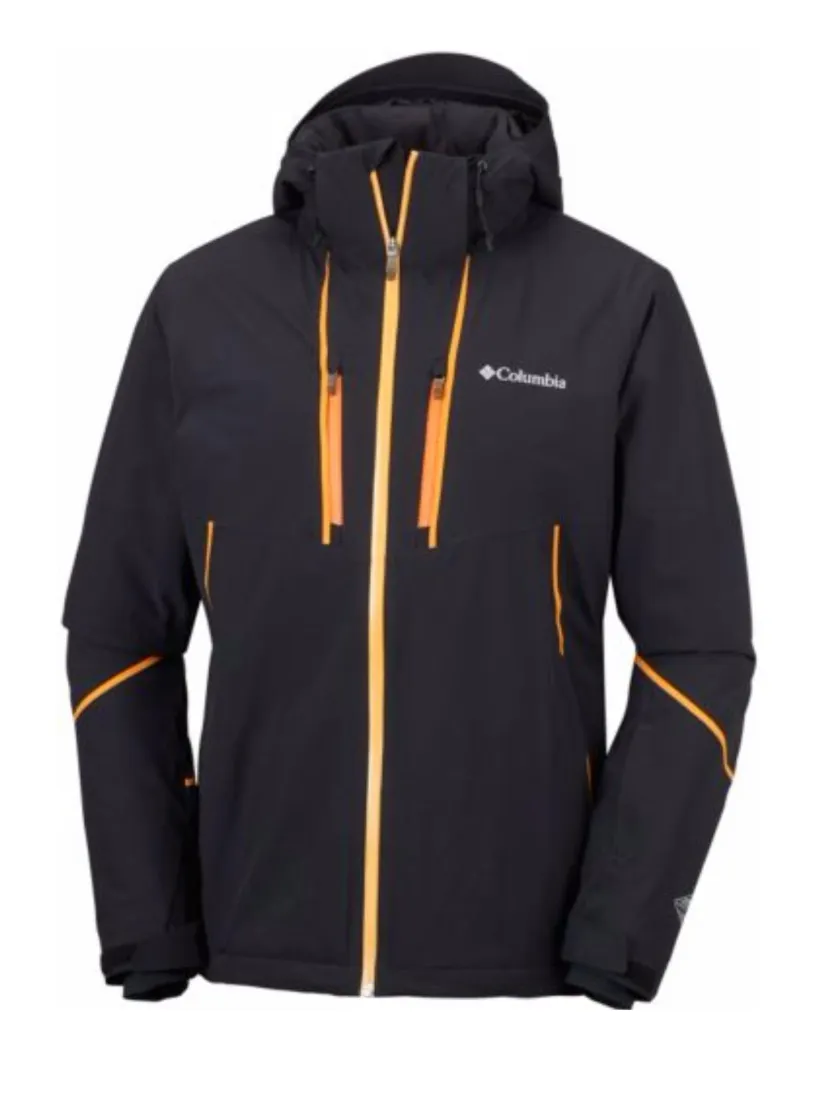 Men's Ski Jacket Columbia MILLENNIUM BLUR in Black / Orange Online Rental