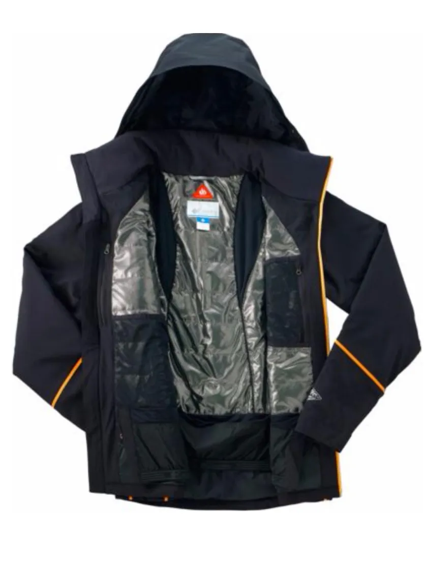 Men's Ski Jacket Columbia MILLENNIUM BLUR in Black / Orange Online Rental