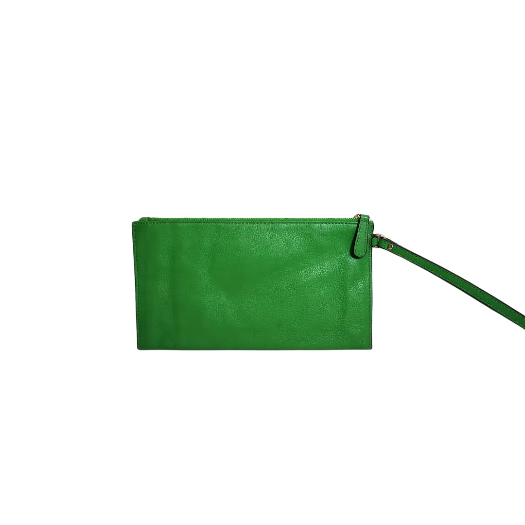 Michael Kors Green Leather Fulton Wristlet | Gently Used |