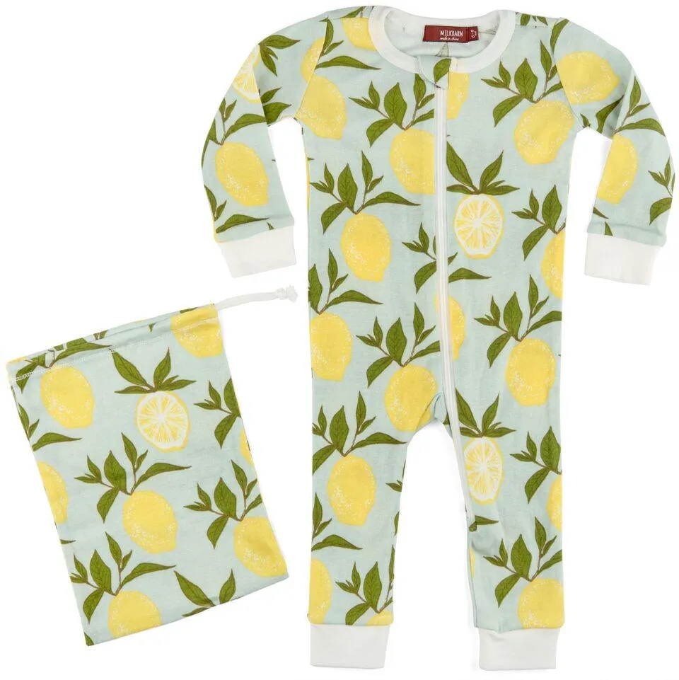 O Greige Baby Zip PJs