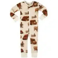 O Greige Baby Zip PJs