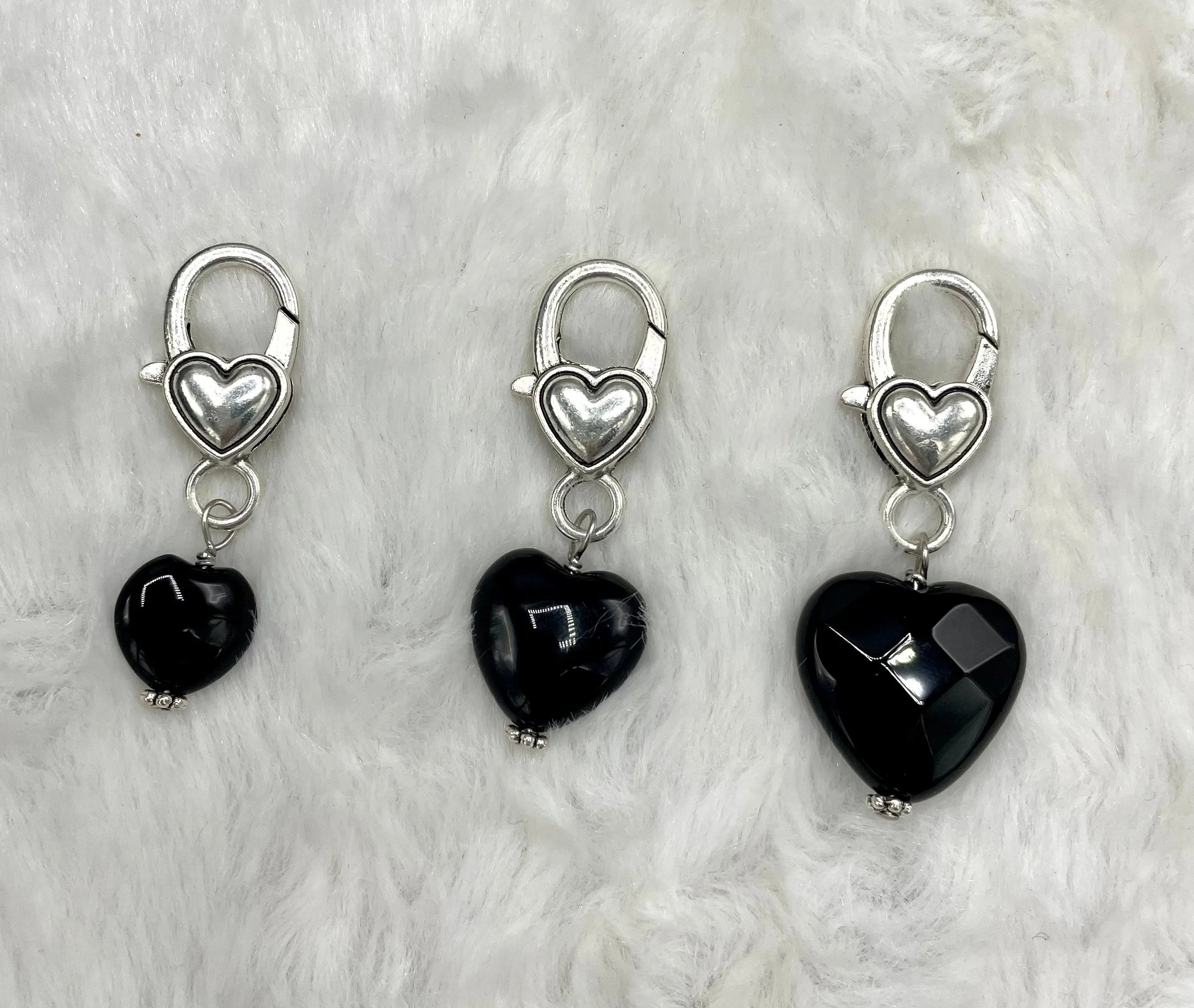 Onyx gemstone Heart Pet Charms