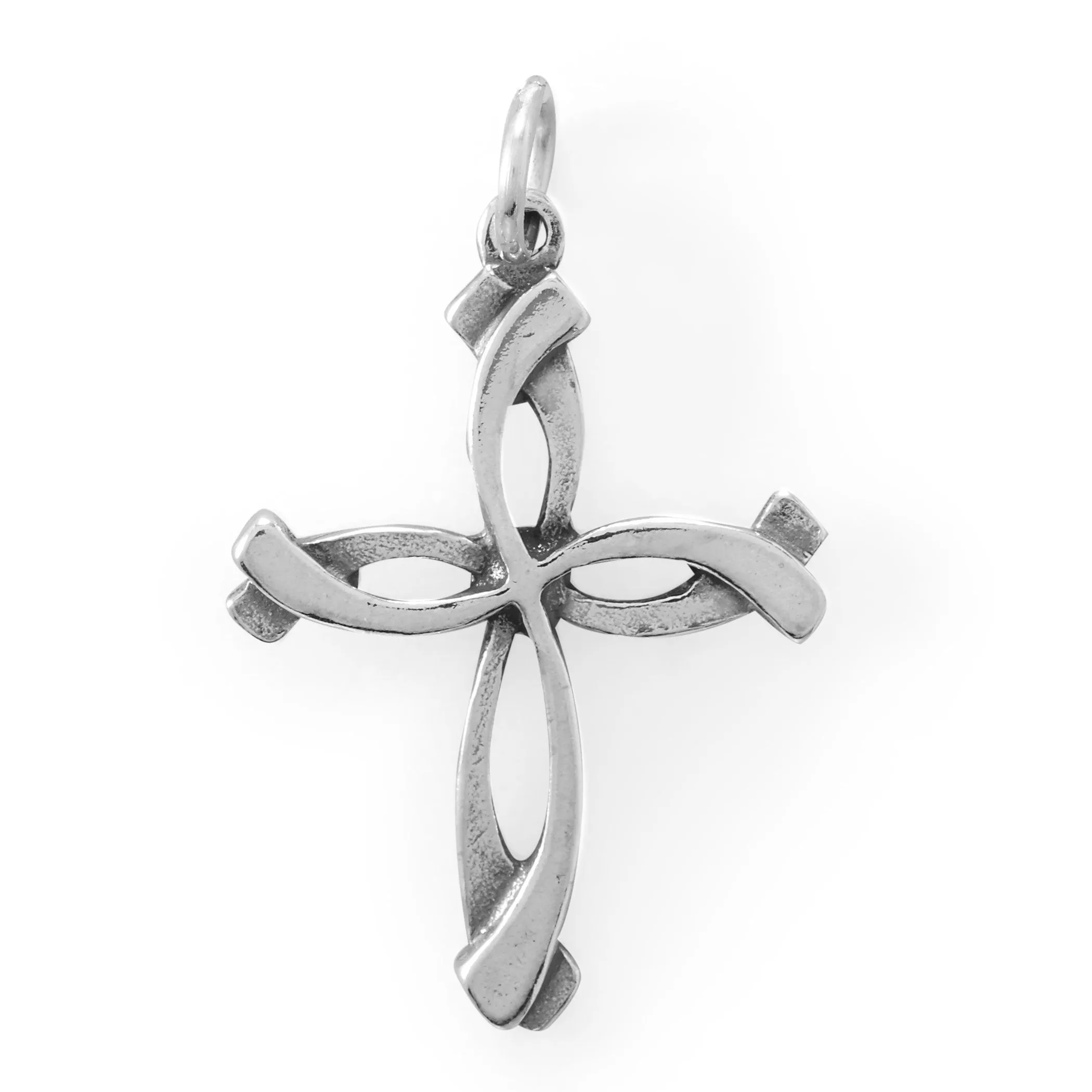 Overlap Silver Keepsake Cross Charm