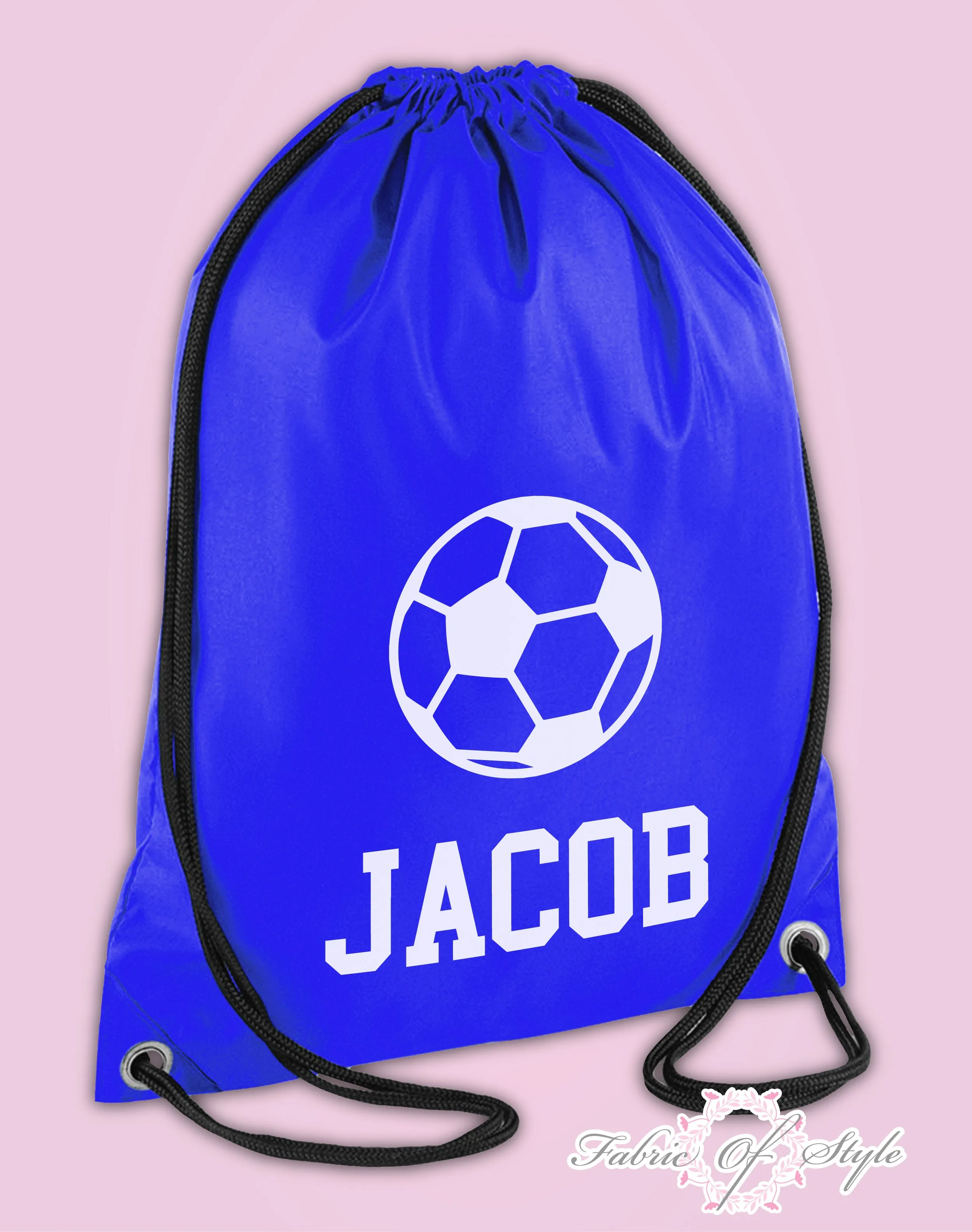 Personalised Any Name Football Girls Back To Drawstring Bag PE GYM School Kids