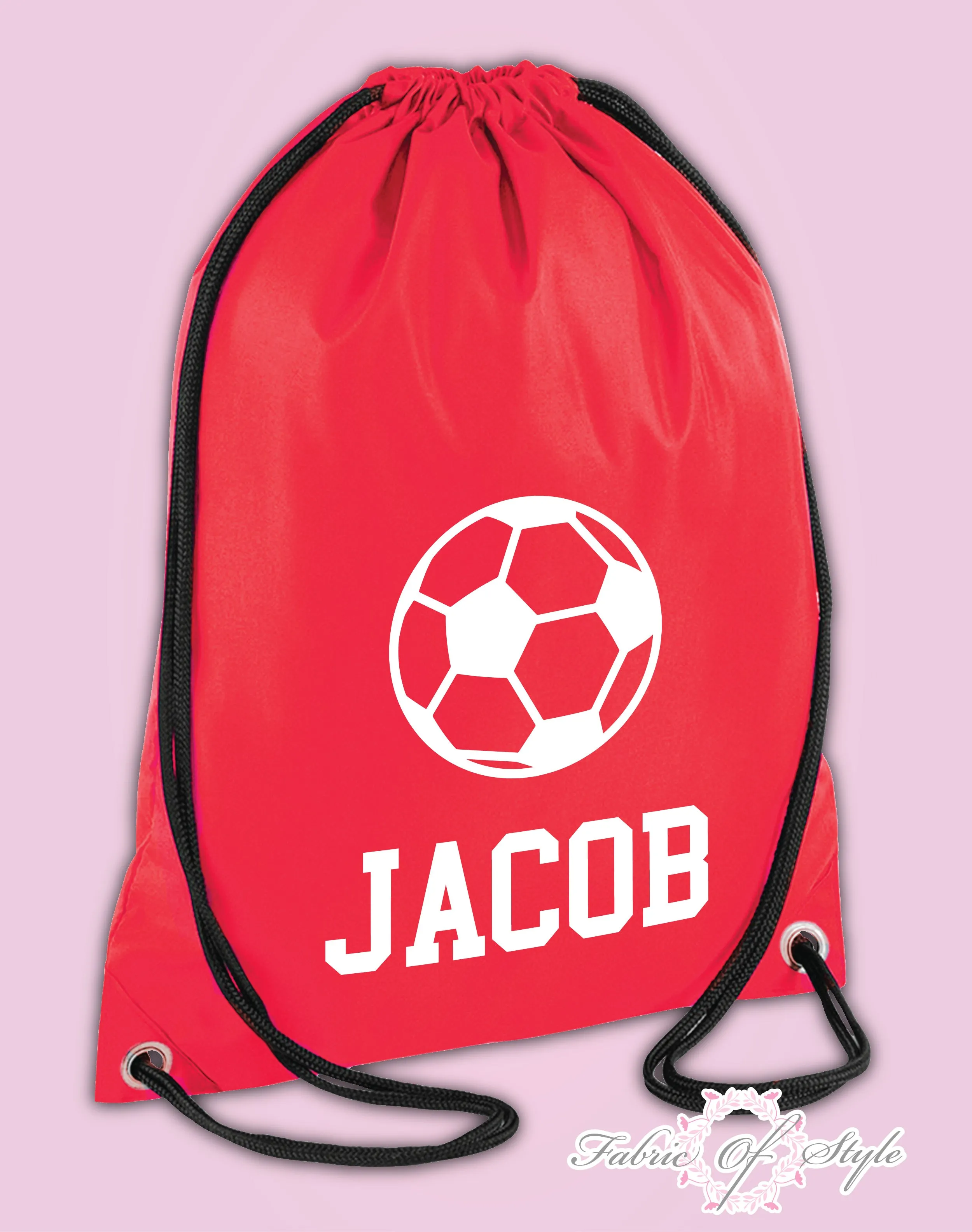 Personalised Any Name Football Girls Back To Drawstring Bag PE GYM School Kids