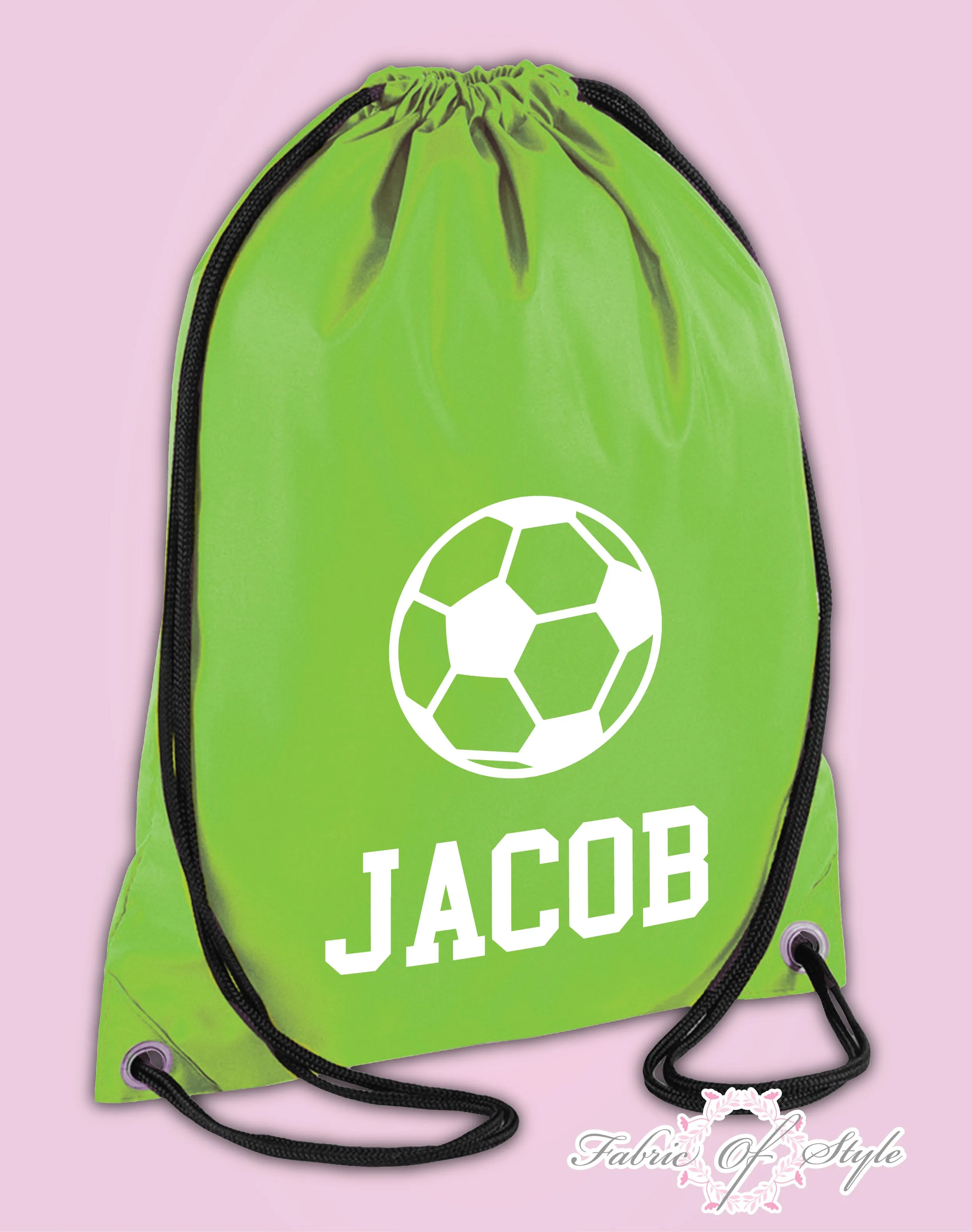 Personalised Any Name Football Girls Back To Drawstring Bag PE GYM School Kids