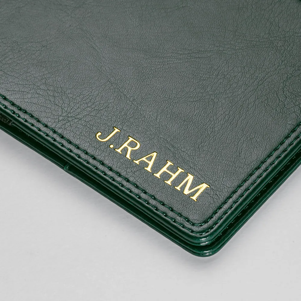 Personalised Premium Golf Scorecard Holder (Olive Green)